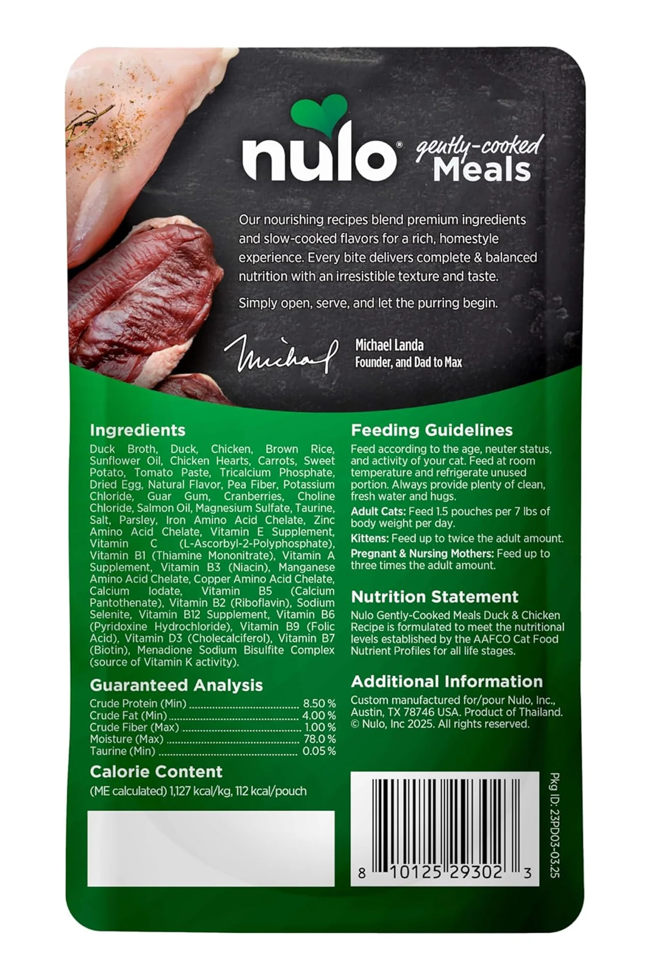Nulo Gently Cooked Duck and Chicken Cat Food Pouch - Image 2