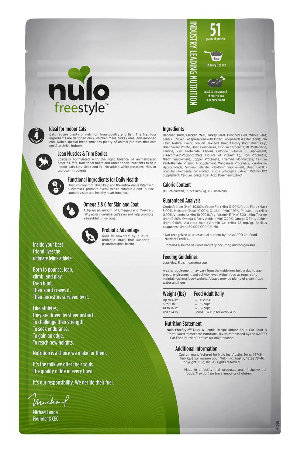 Nulo Freestyle Duck and Lentil Indoor Dry Cat Food - Image 2