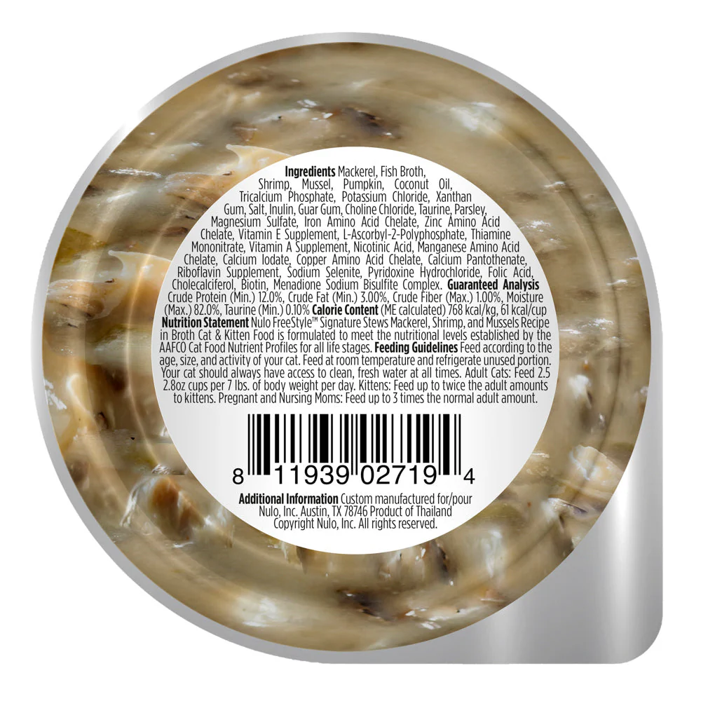Nulo Freestyle Signature Stew Mackerel, Shrimp, and Mussels Wet Cat Food Cup - Image 2