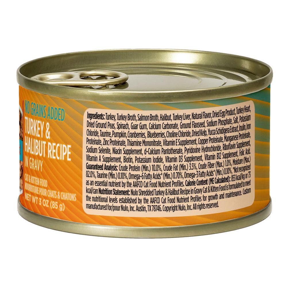 Nulo Shredded Turkey and Halibut in Gravy Wet Cat Food - Image 2