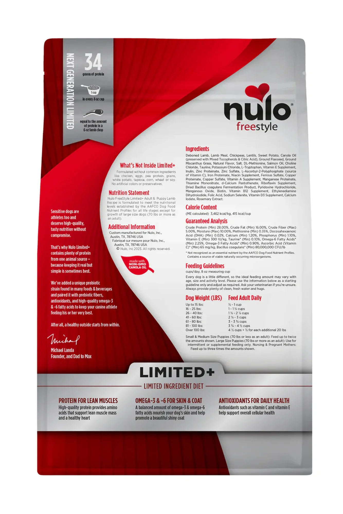 Nulo Freestyle Limited+ Lamb Puppy and Adult Dry Dog Food - Image 2
