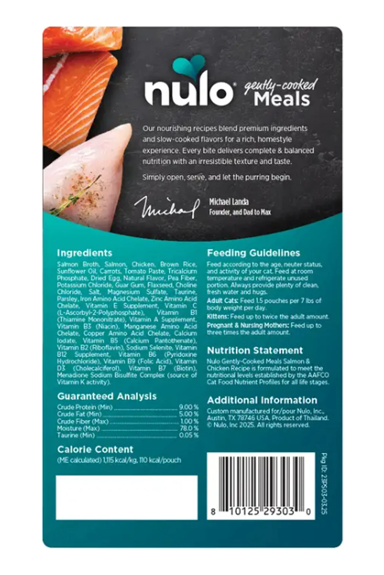 Nulo Gently Cooked Salmon and Chicken Cat Food Pouch - Image 2