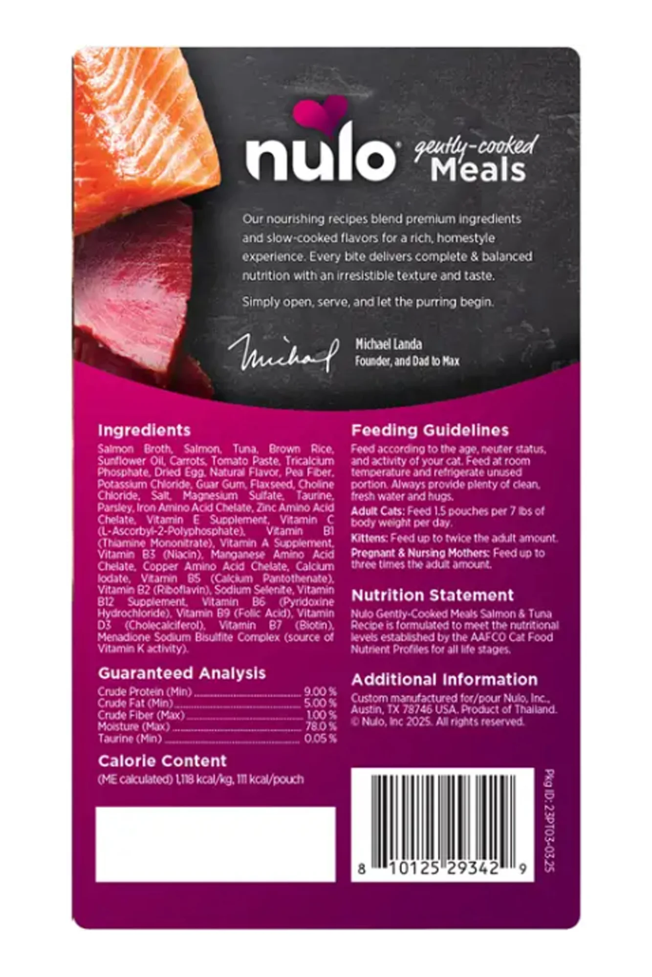 Nulo Gently Cooked Salmon and Tuna Cat Food Pouch - Image 2