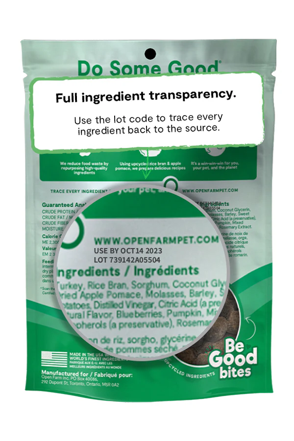 Open Farm Turkey Be Good Bites Soft and Chewy Dog Treats - Image 4