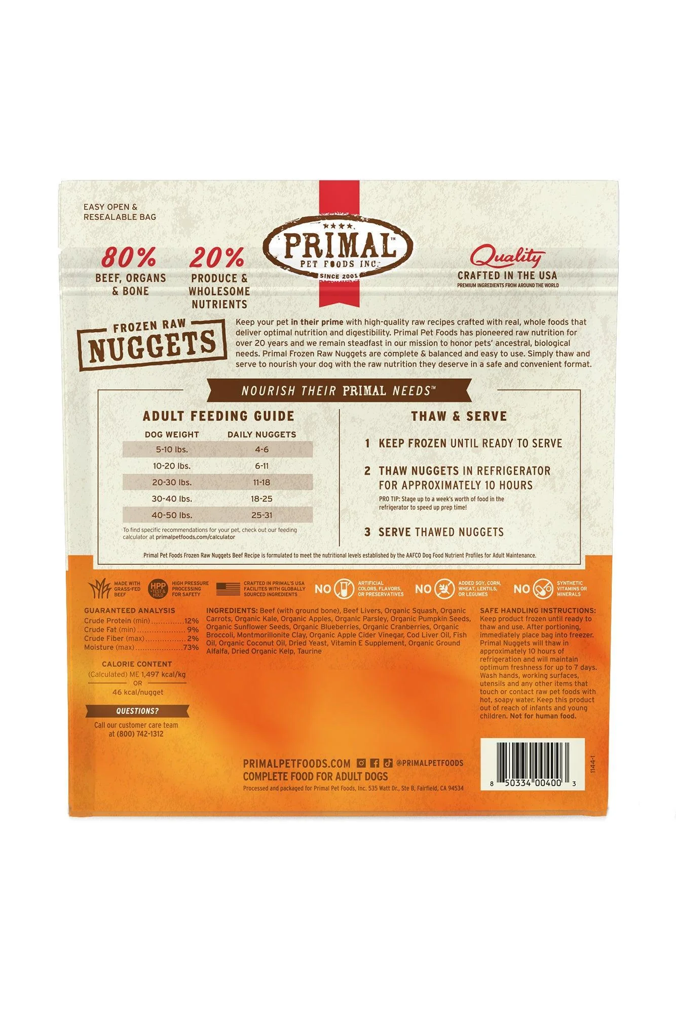 Primal Beef Frozen Raw Dog Food - Image 3