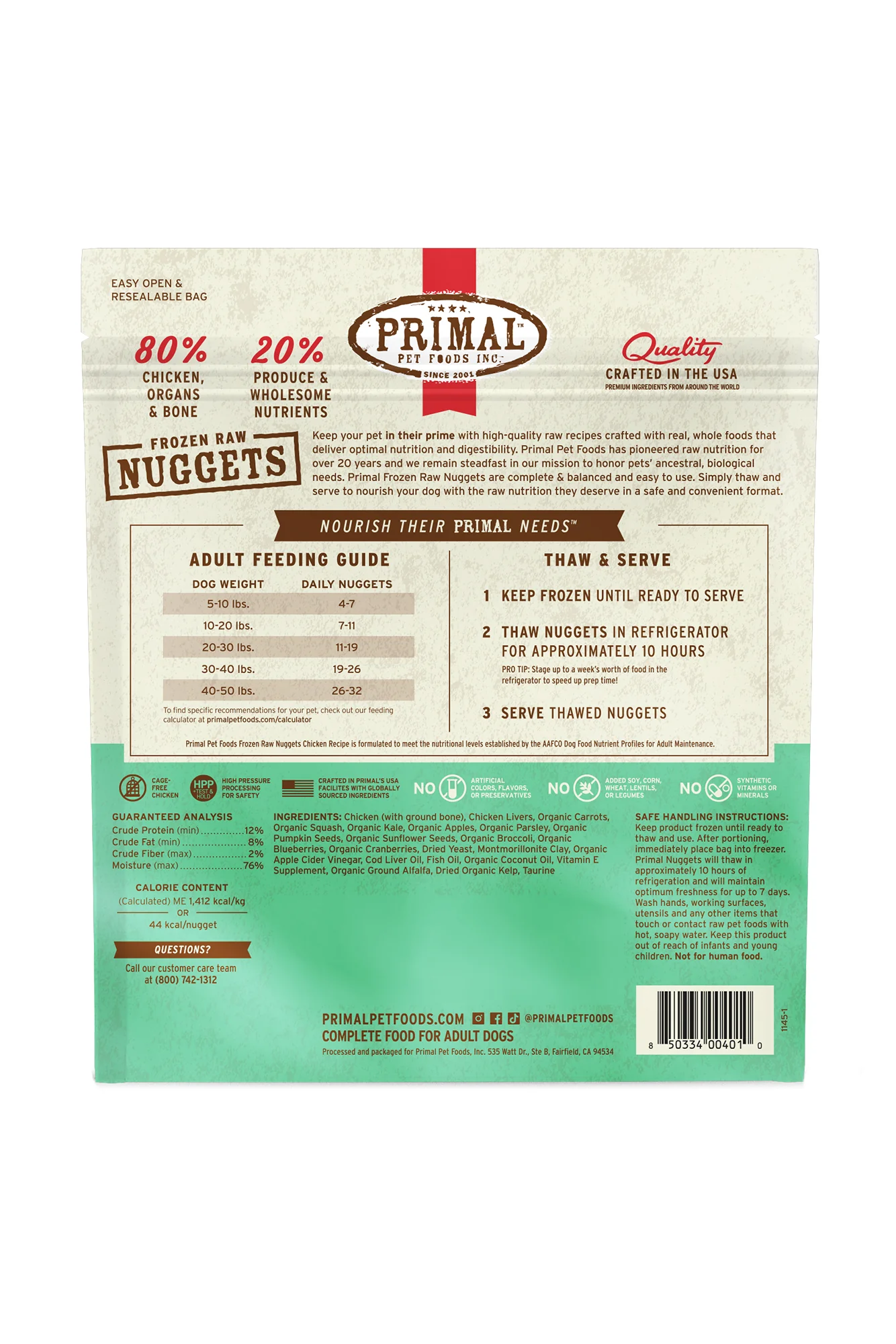 Primal Chicken Frozen Raw Dog Food - Image 3