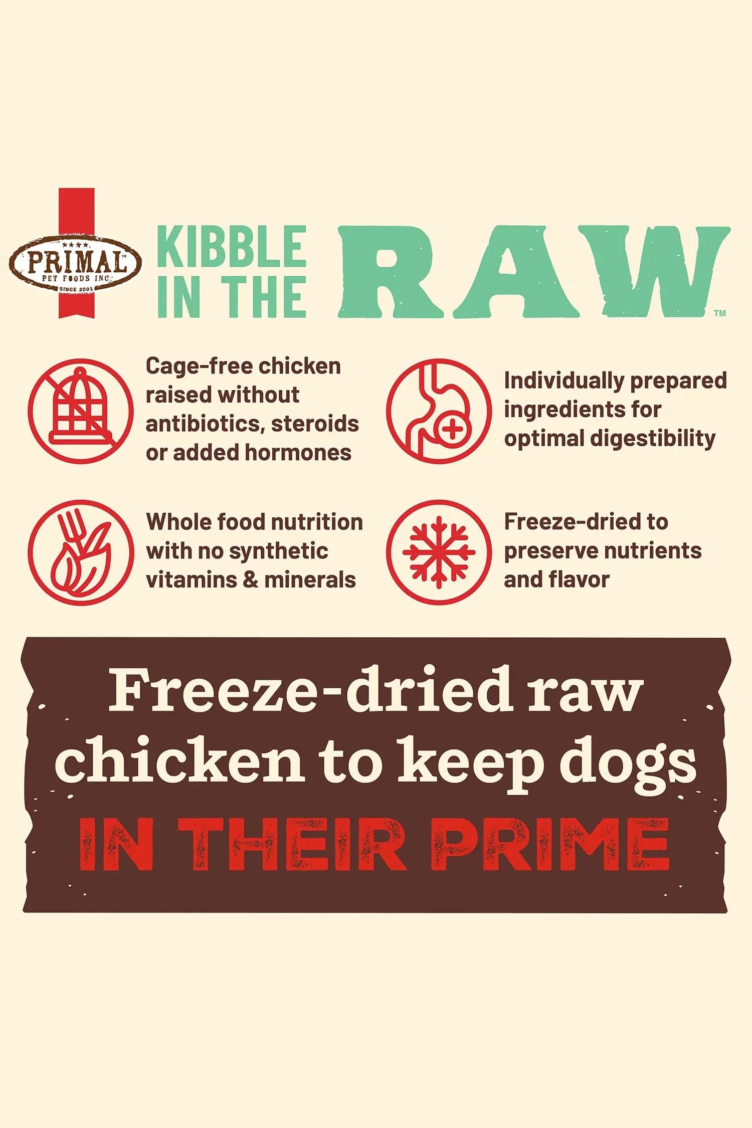 Primal Kibble in the Raw Chicken Dry Dog Food - Image 8