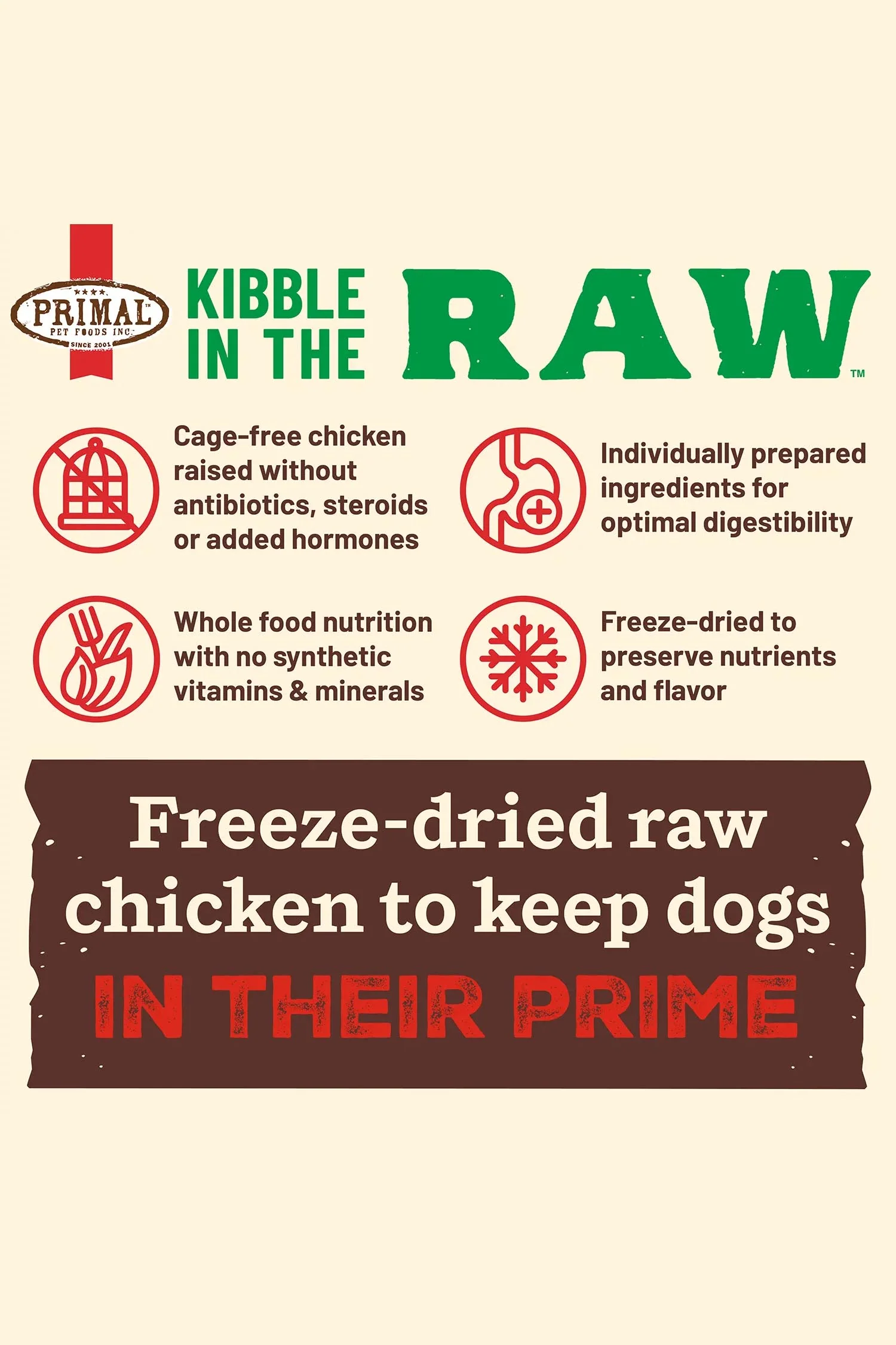 Primal Kibble in the Raw Small Breed Chicken Dry Dog Food - Image 8