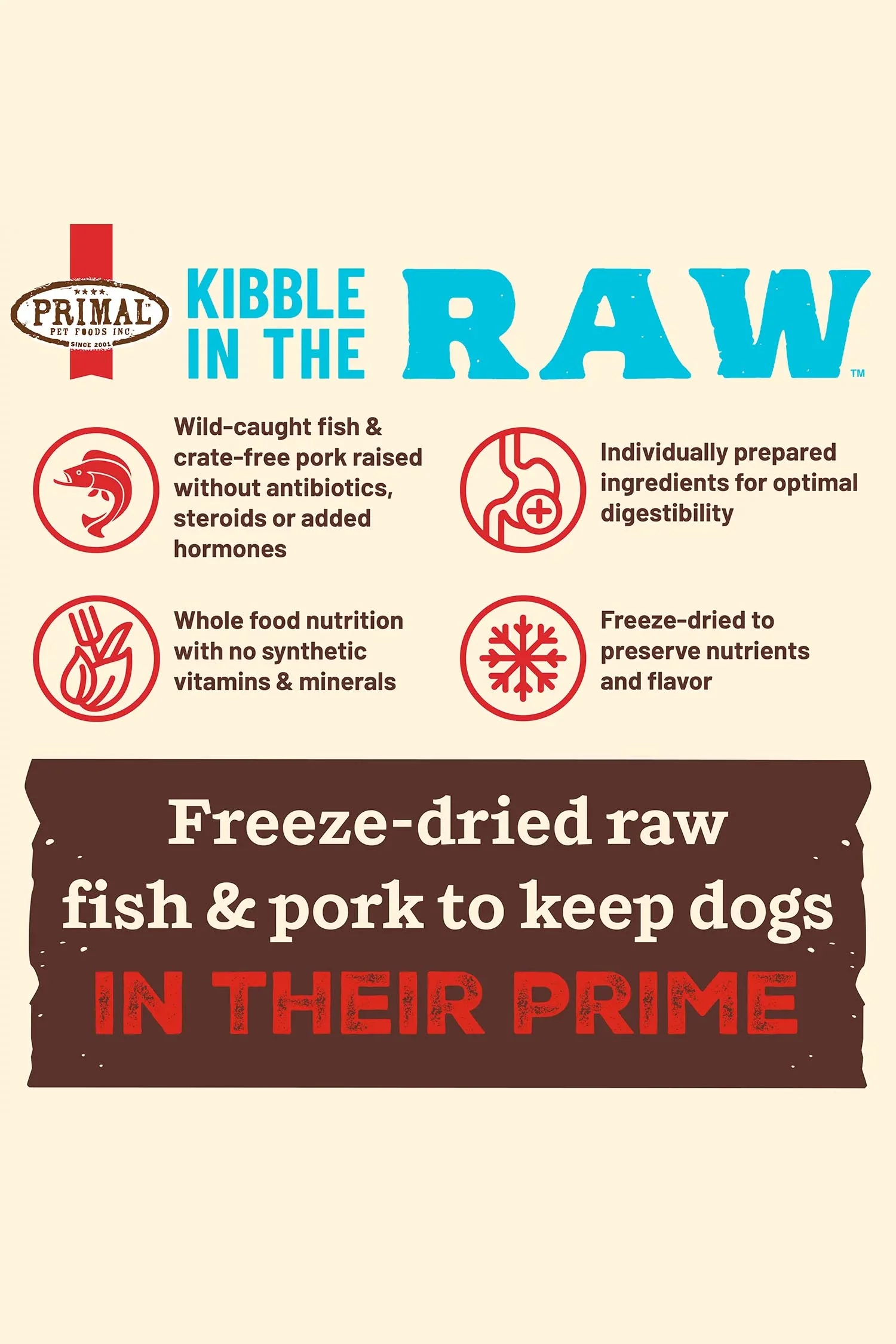 Primal Kibble in the Raw Fish and Pork Dry Dog Food - Image 8