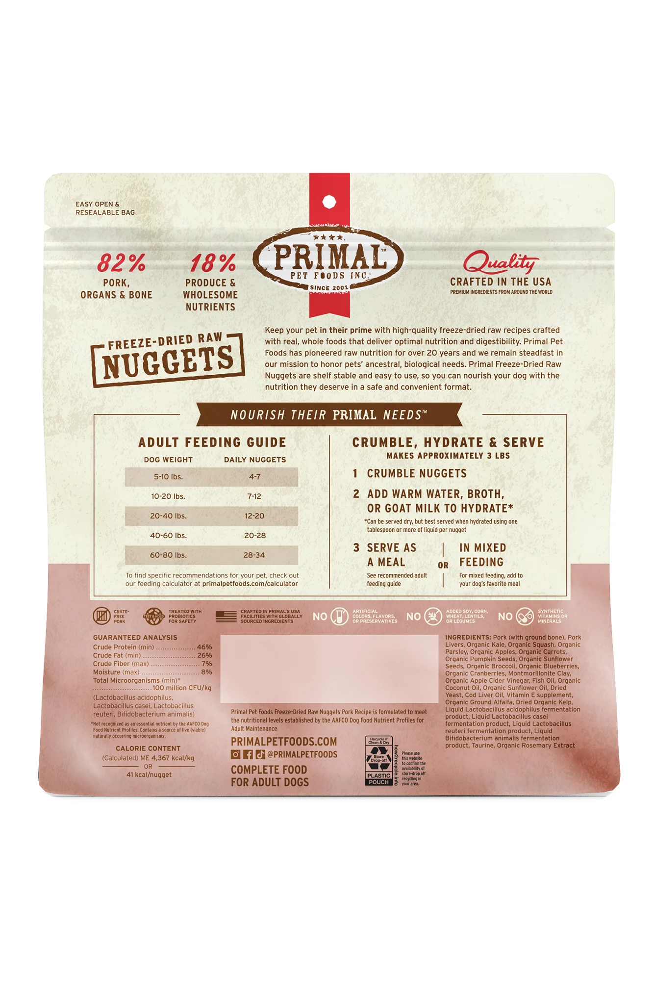 Primal Pork Nuggets Freeze-Dried Dog Food - Image 2