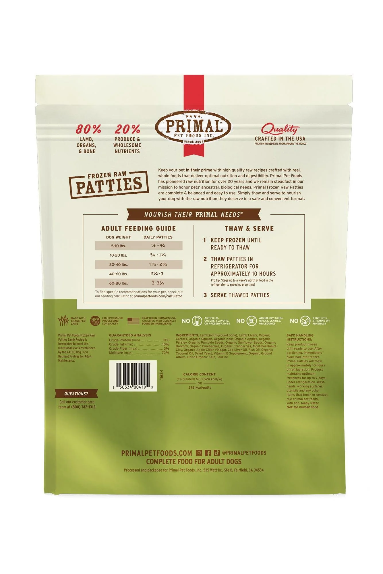 Primal Lamb Frozen Raw Dog Food - Image 5