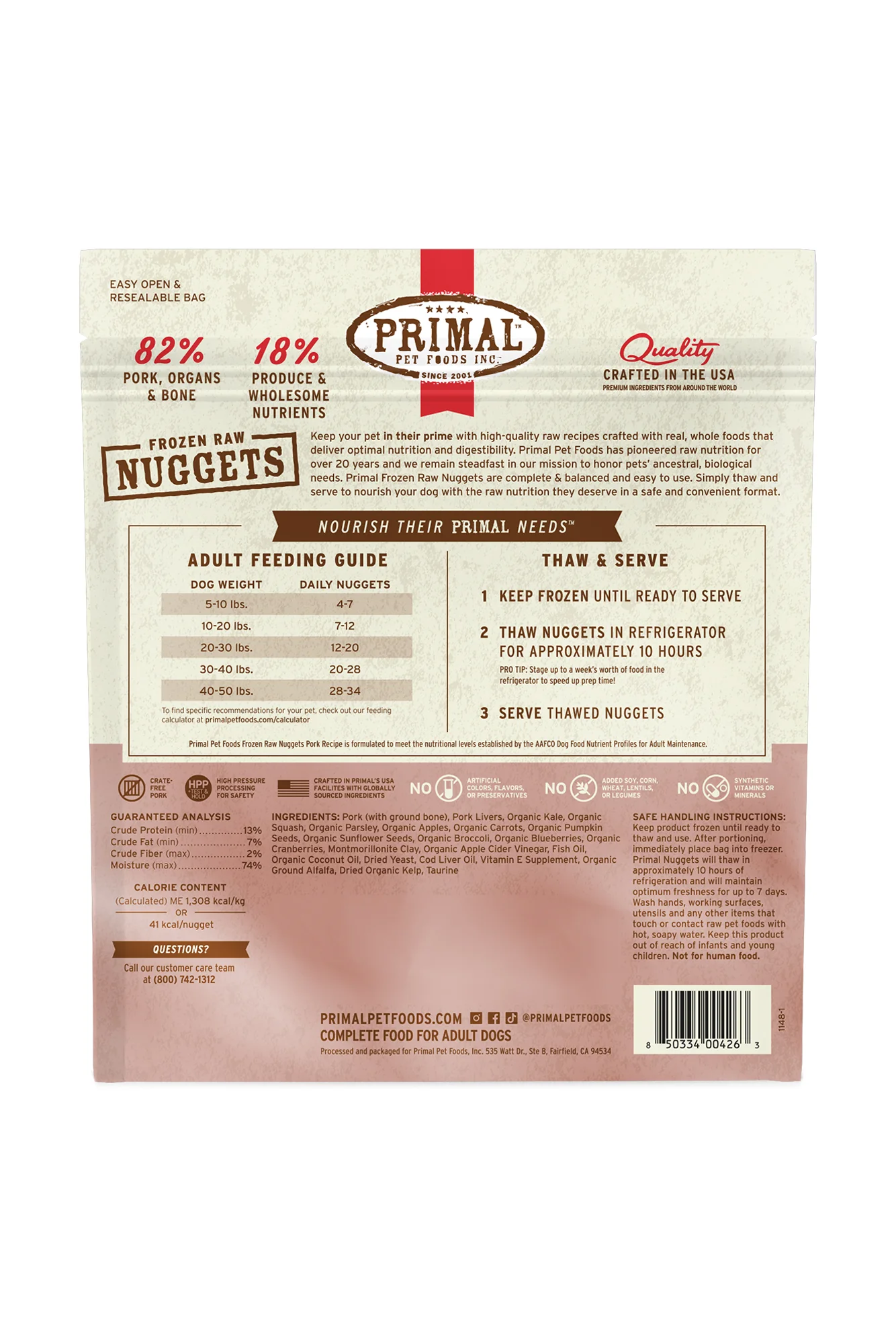 Primal Pork Frozen Raw Dog Food - Image 3