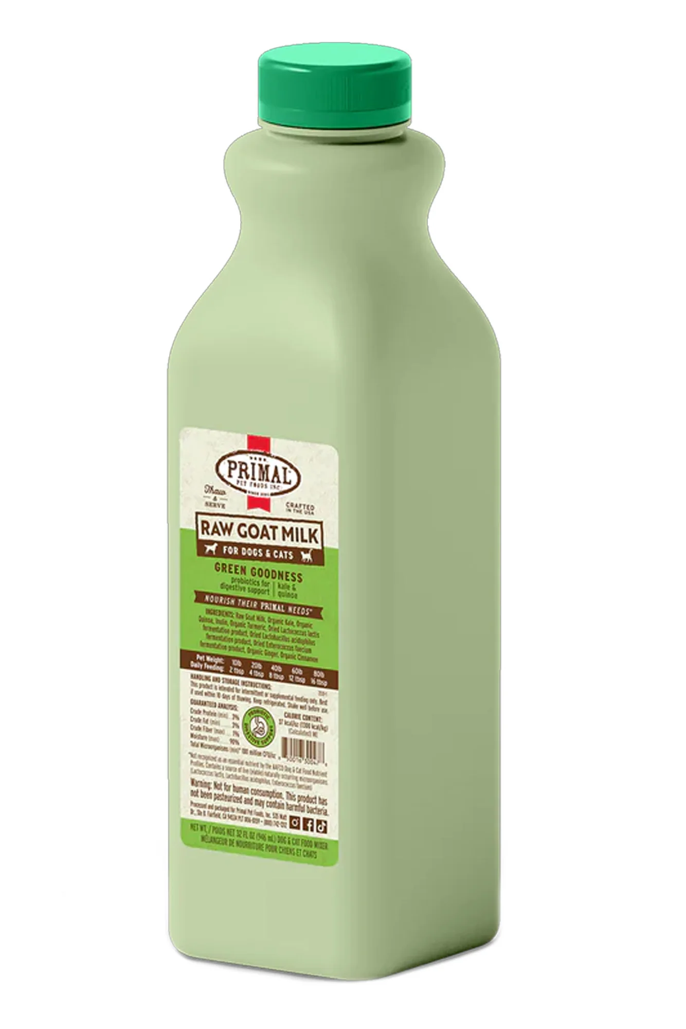 Primal Raw Goat's Milk Green Goodness Frozen Supplement for Pets - Image 2