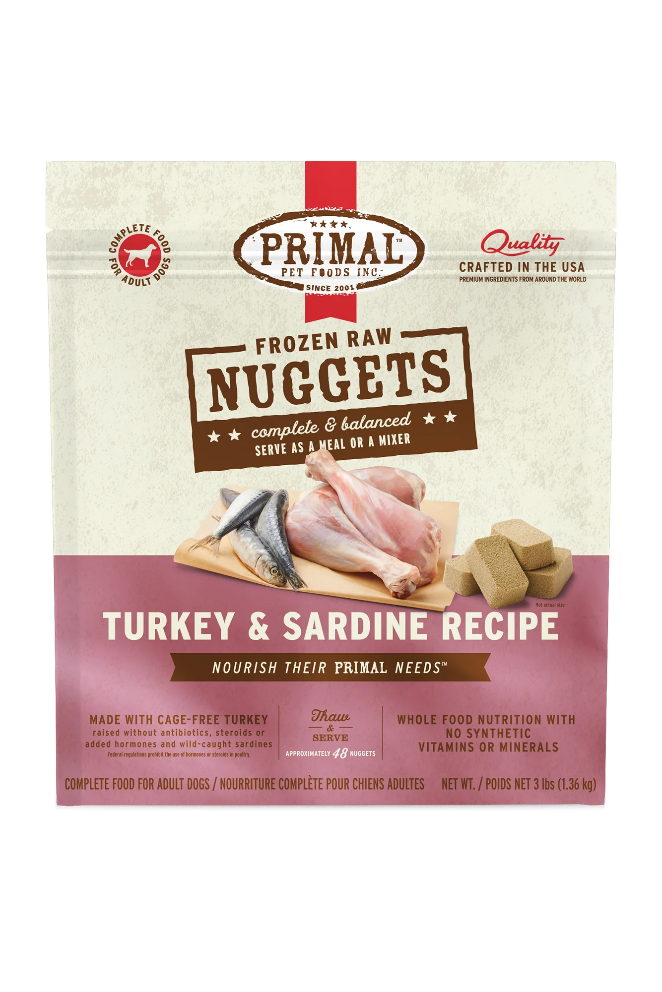 Primal Turkey and Sardine Frozen Raw Dog Food - Image 3