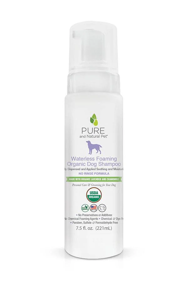 Pure and Natural Organic Waterless Foaming Dog Shampoo