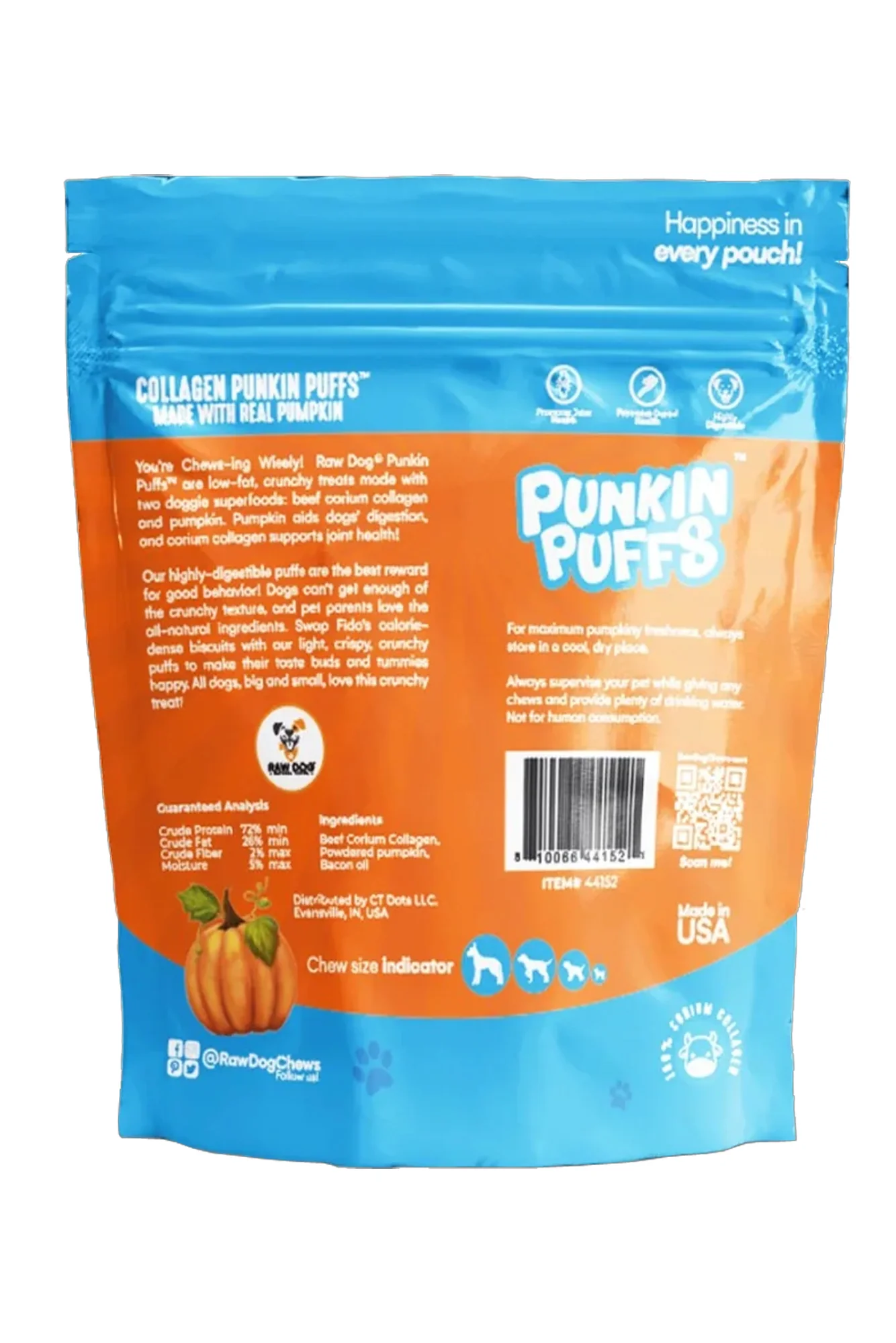 Raw Dog Beef Collagen Punkin Puffs Dog Treats - Image 2