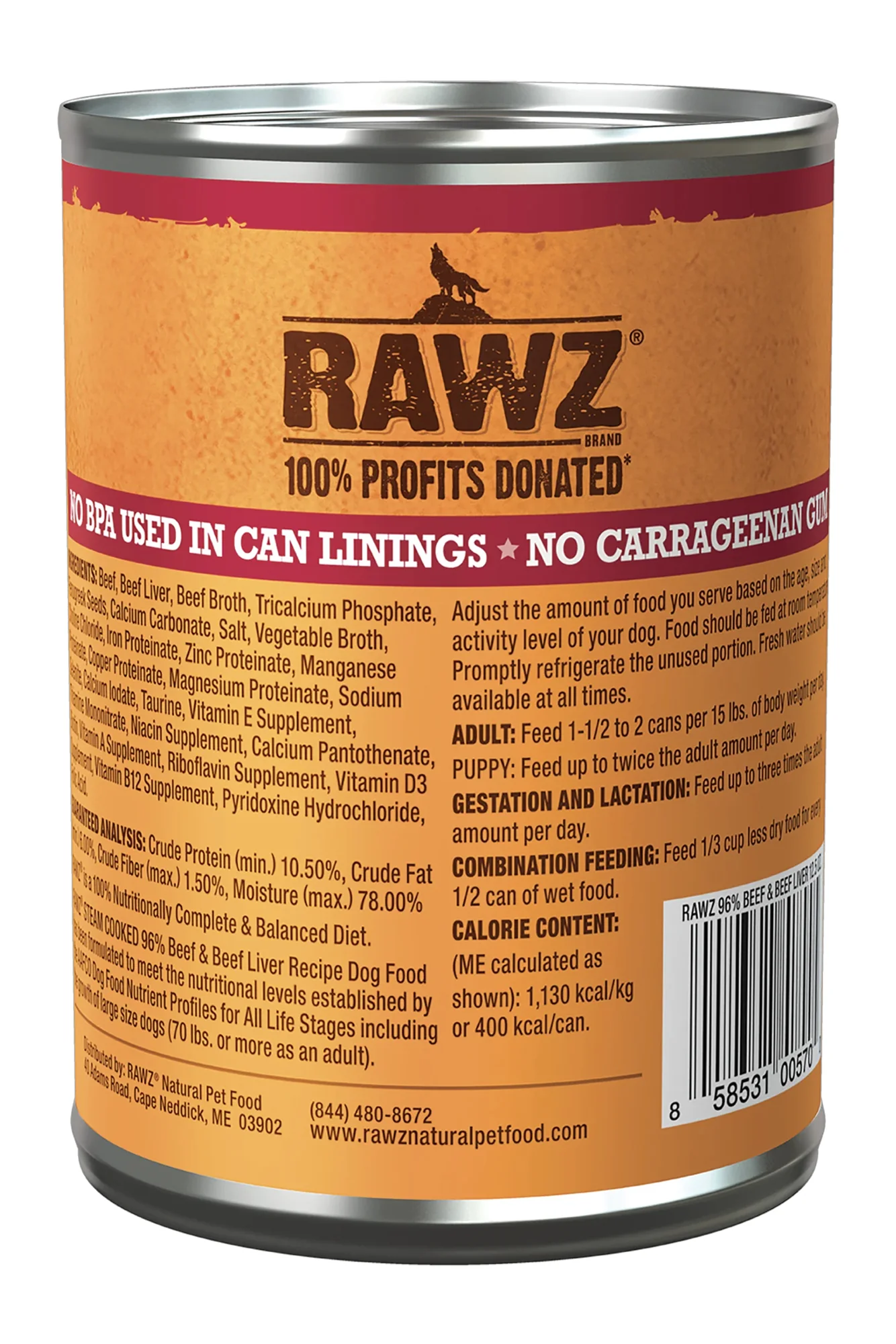 Rawz 96% Beef and Beef Pate Liver Wet Dog Food - Image 2