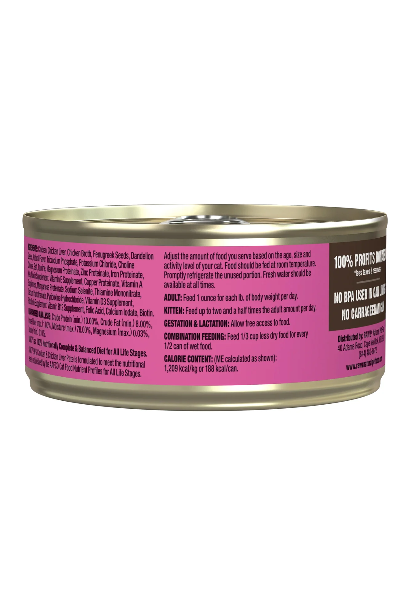 Rawz 96% Chicken and Chicken Liver Pate Wet Cat Food - Image 2