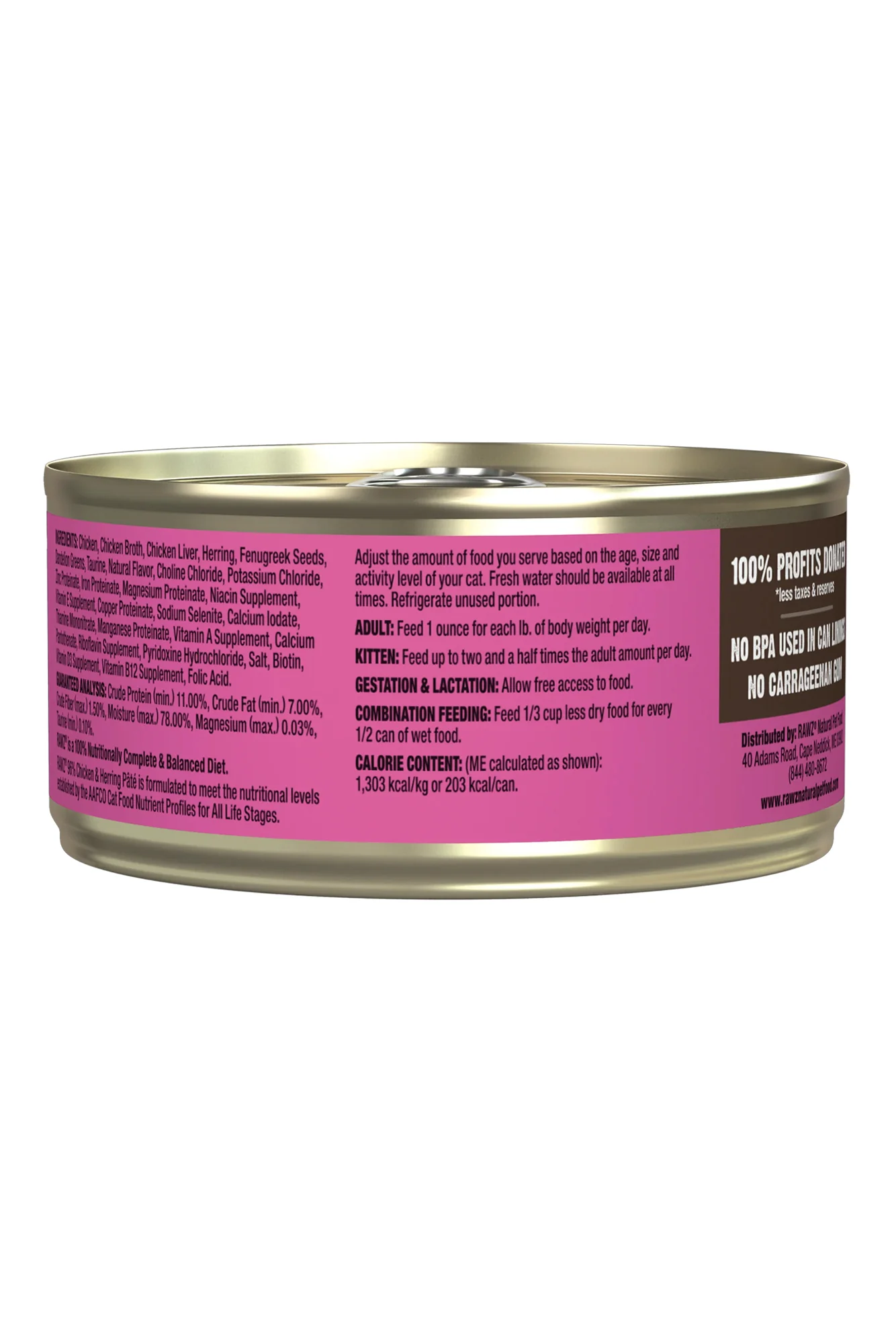 Rawz 96% Chicken and Herring Pate Wet Cat Food - Image 2