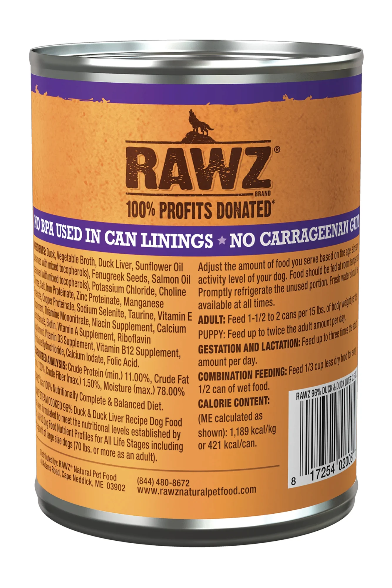 Rawz 96% Duck and Duck Liver Pate Wet Dog Food - Image 2