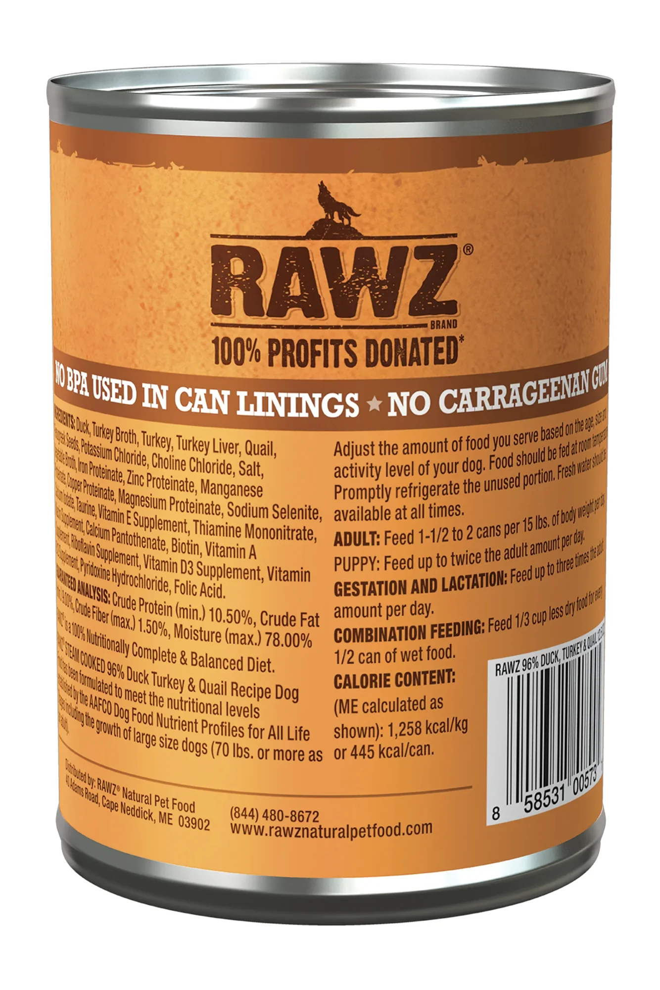 Rawz 96% Duck, Turkey, and Quail Pate Wet Dog Food - Image 2