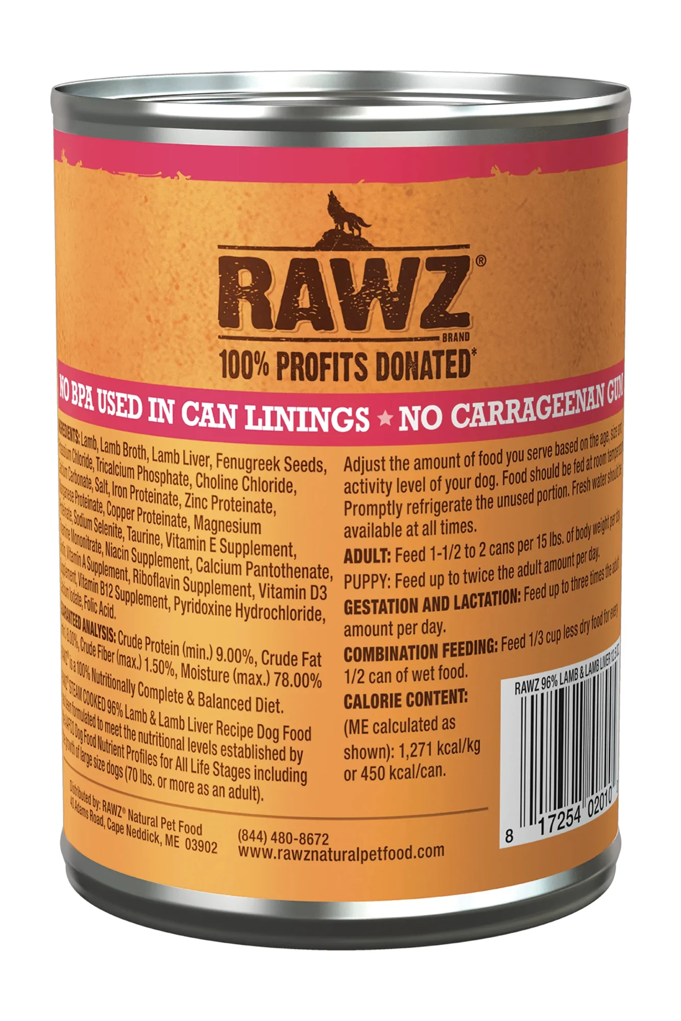 Rawz 96% Lamb and Lamb Liver Pate Wet Dog Food - Image 2