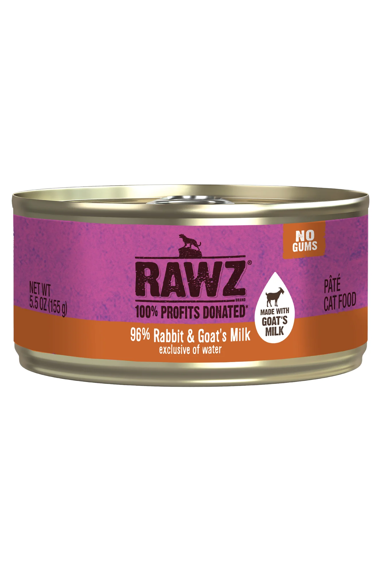Rawz 96% Rabbit, Liver, and Goat's Milk Pate Wet Cat Food