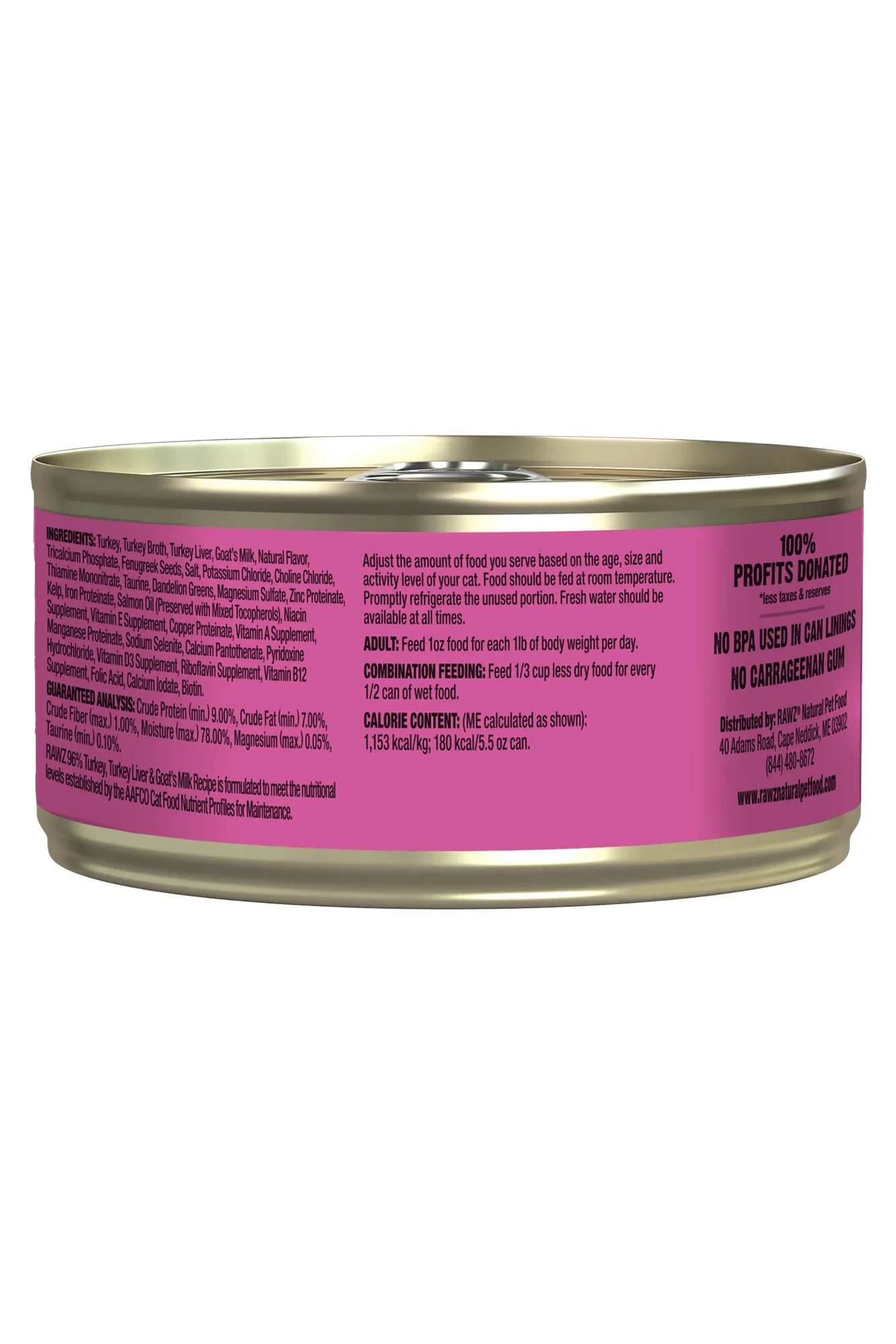 Rawz 96% Turkey, Liver, and Goat's Milk Pate Wet Cat Food - Image 2