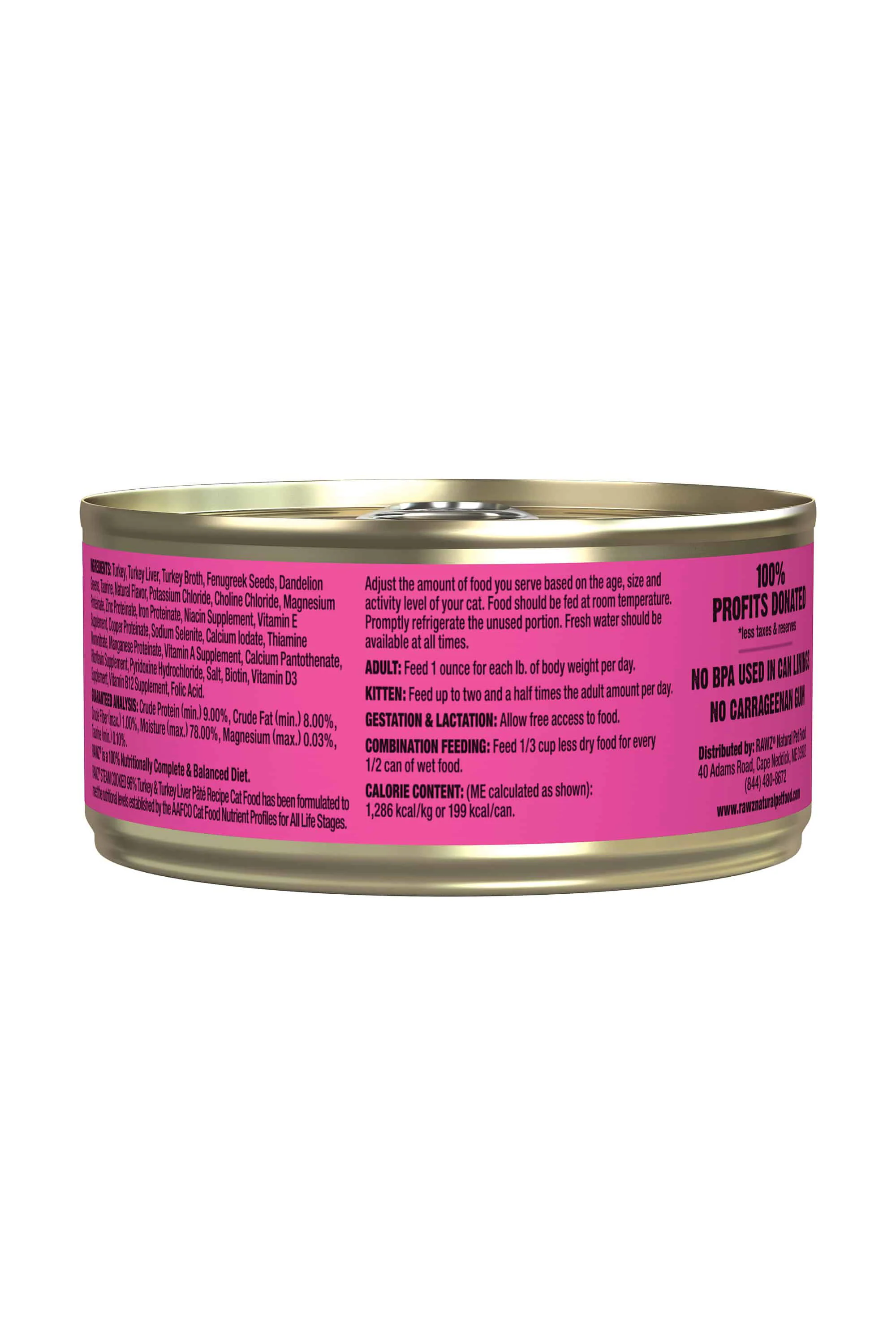 Rawz 96% Turkey and Turkey Liver Pate Wet Cat Food - Image 2