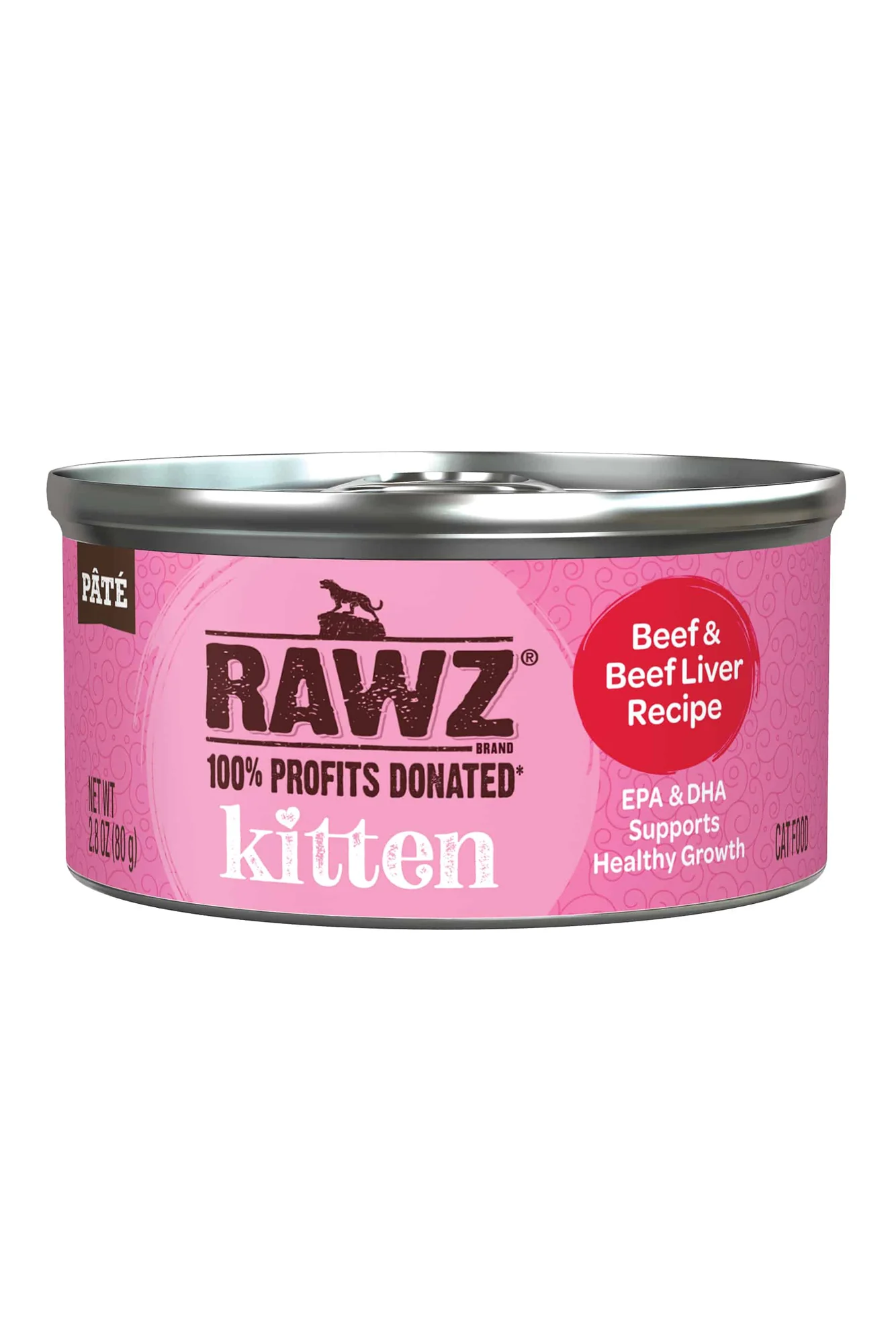 Rawz Beef and Beef Liver Pate Wet Kitten Food