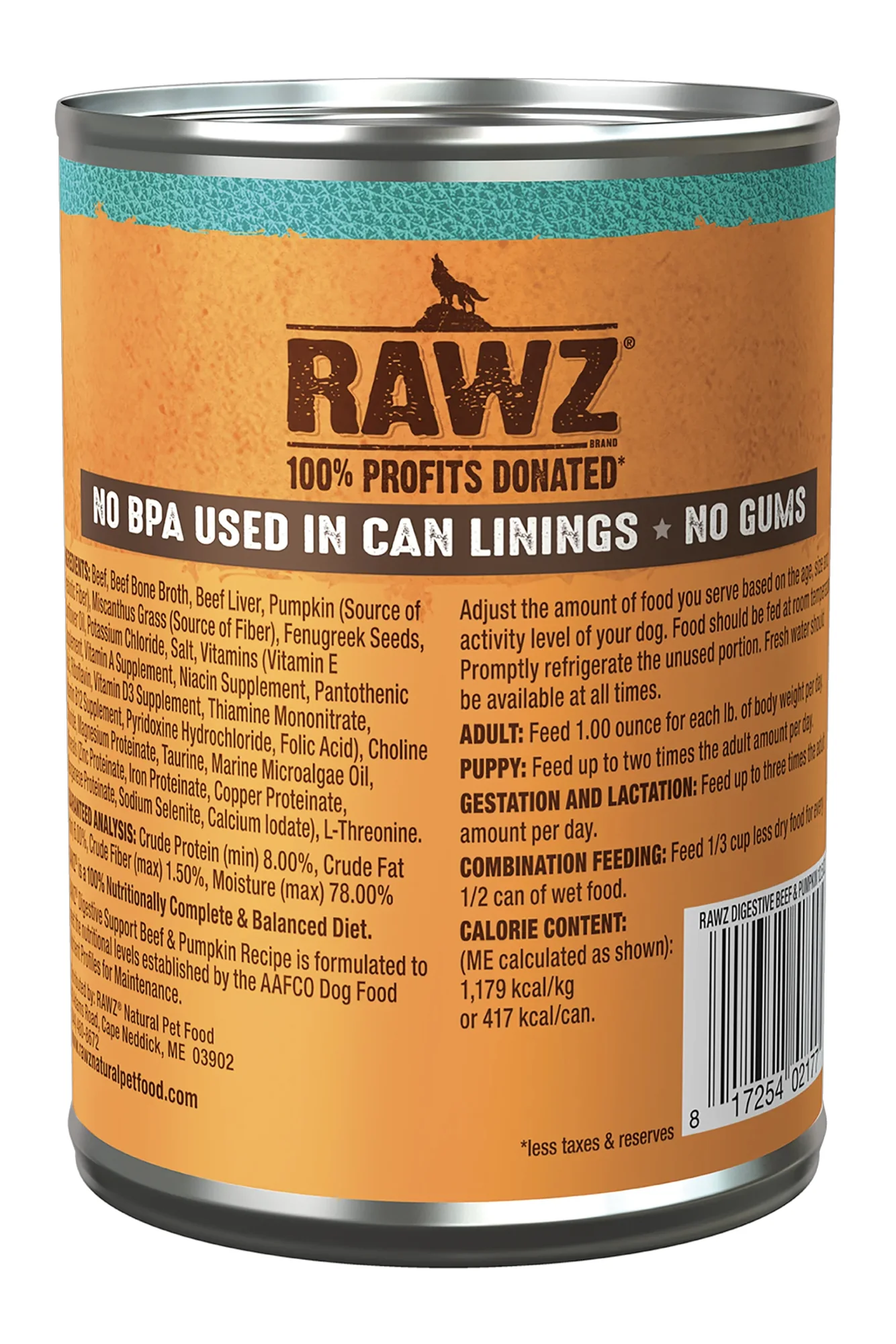 Rawz Digestive Beef and Pumpkin Pate Wet Dog Food - Image 2