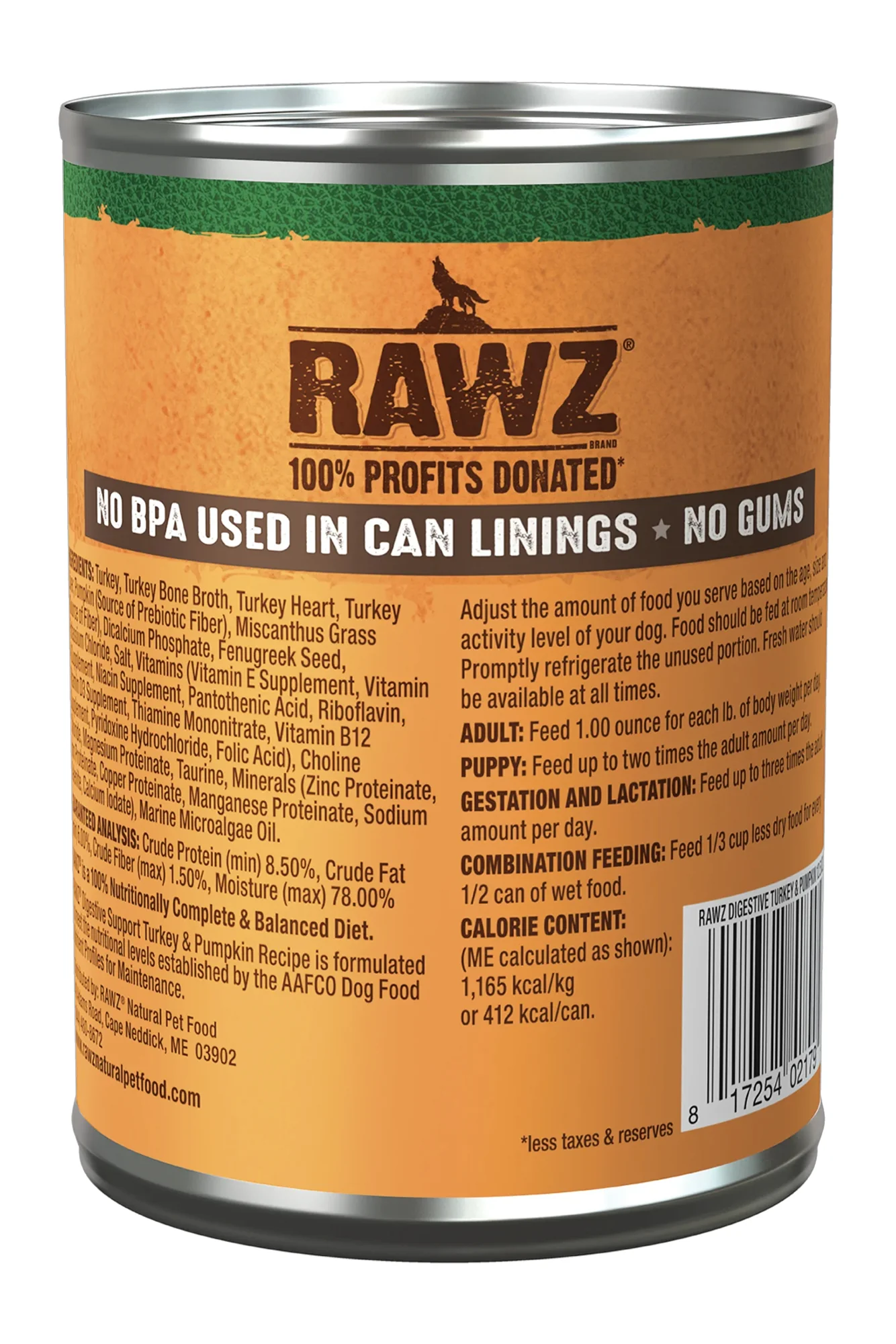 Rawz Digestive Turkey and Pumpkin Pate Wet Dog Food - Image 2
