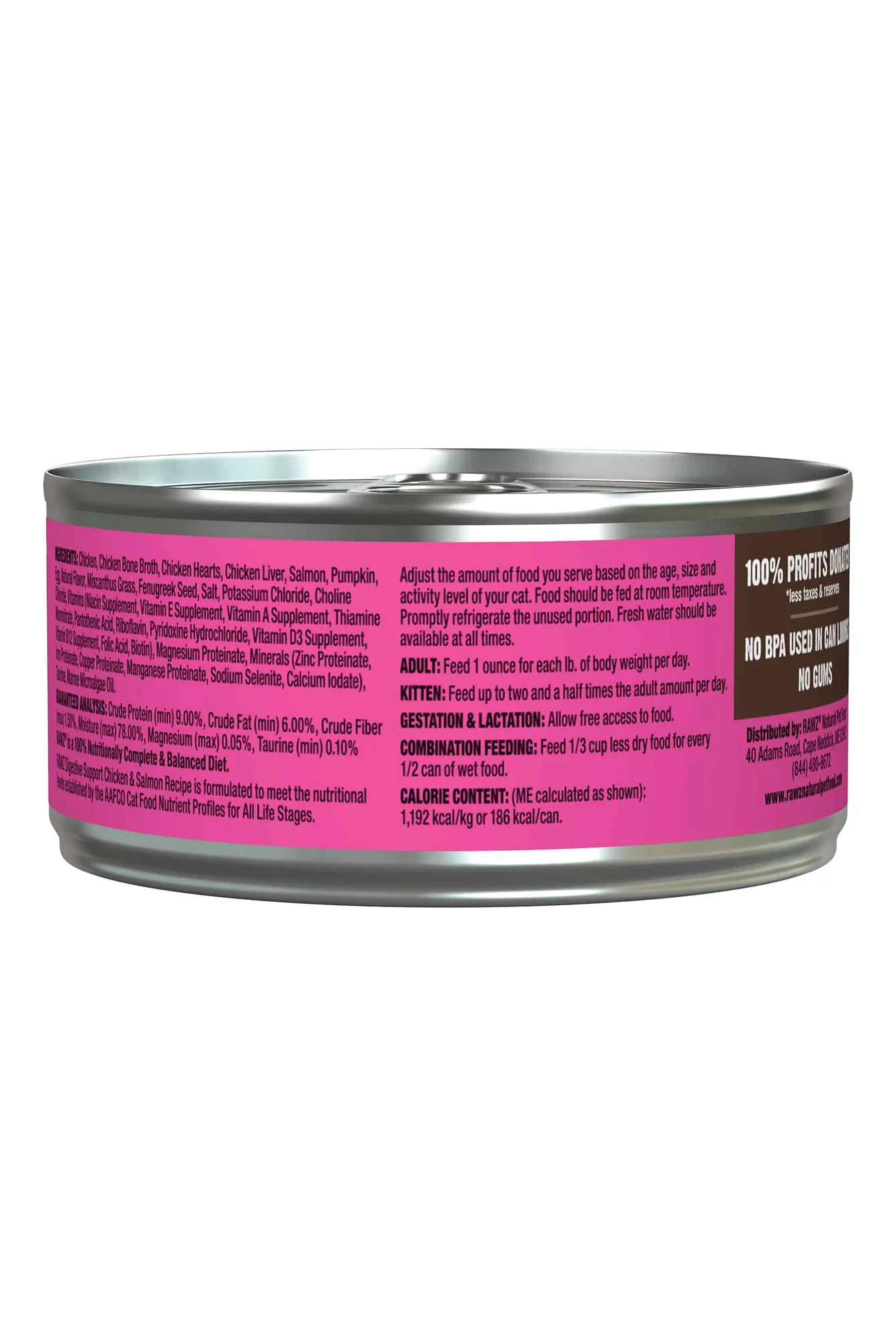 Rawz Digestive Chicken and Salmon Pate Wet Cat Food - Image 2
