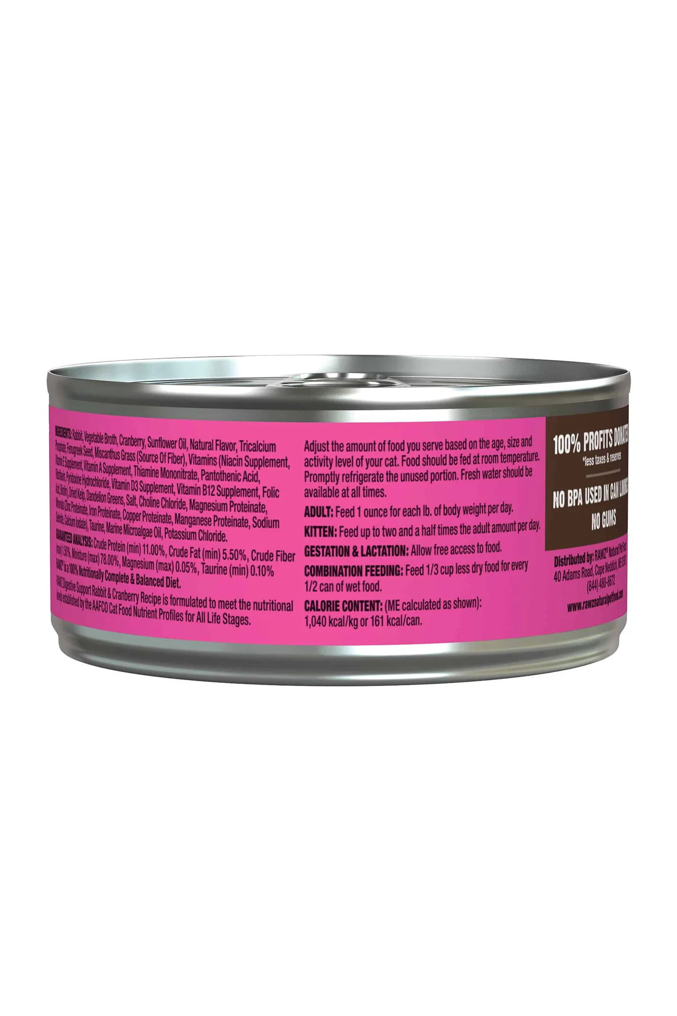 Rawz Digestive Rabbit and Cranberry Pate Wet Cat Food - Image 2