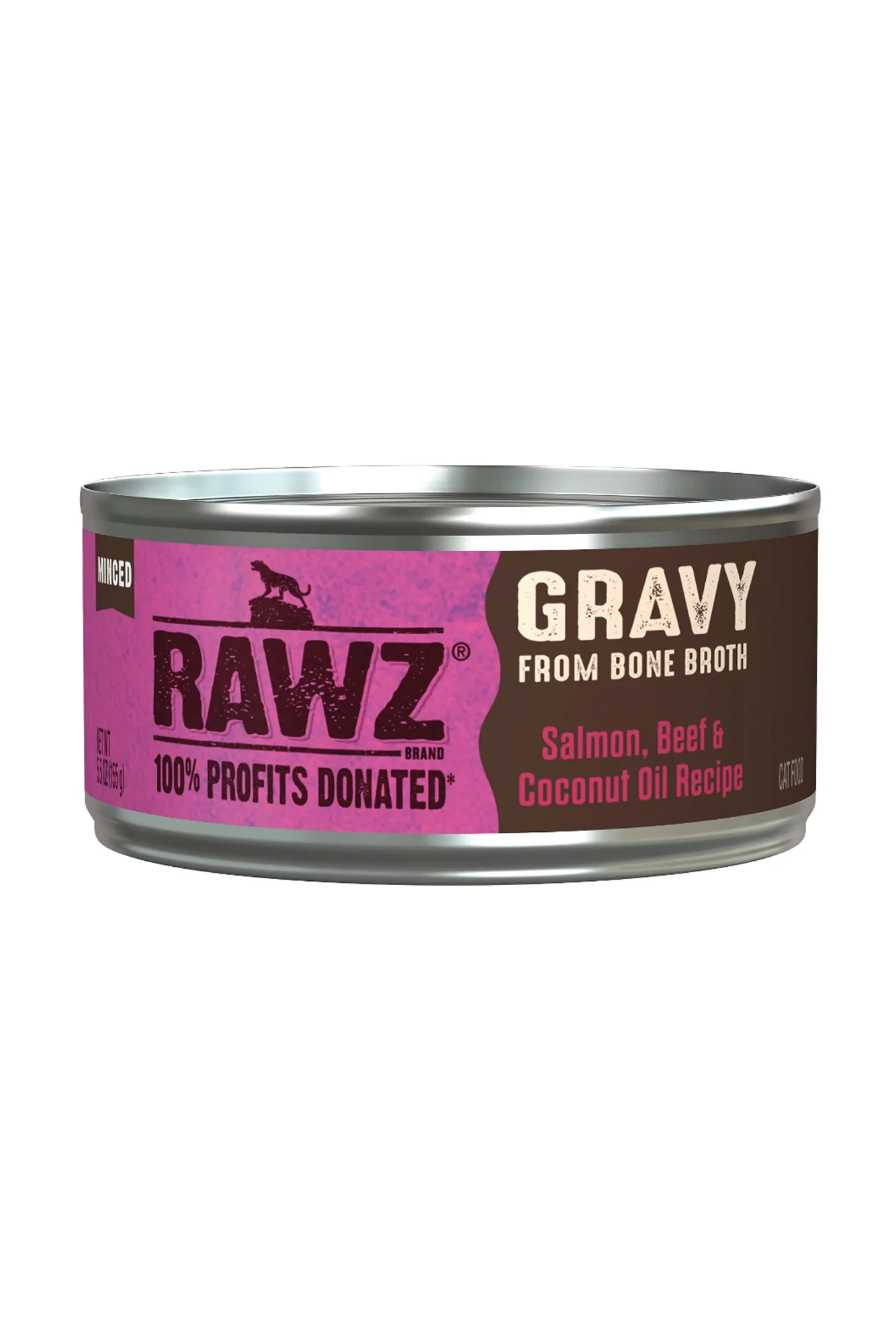 Rawz Gravy Salmon, Beef, and Coconut Oil Minced Wet Cat Food