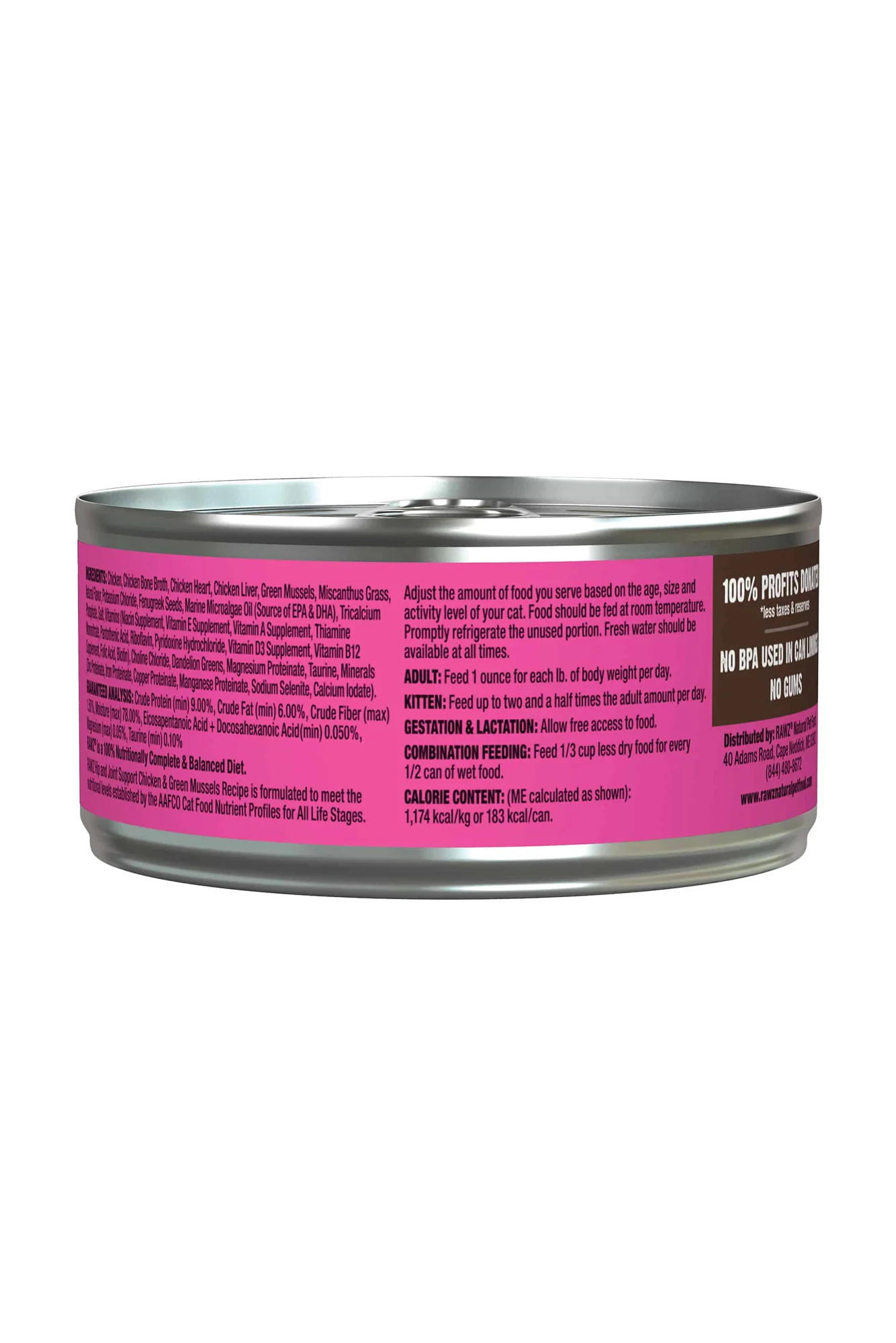 Rawz Hip and Joint Chicken and Green Mussels Pate Wet Cat Food - Image 2