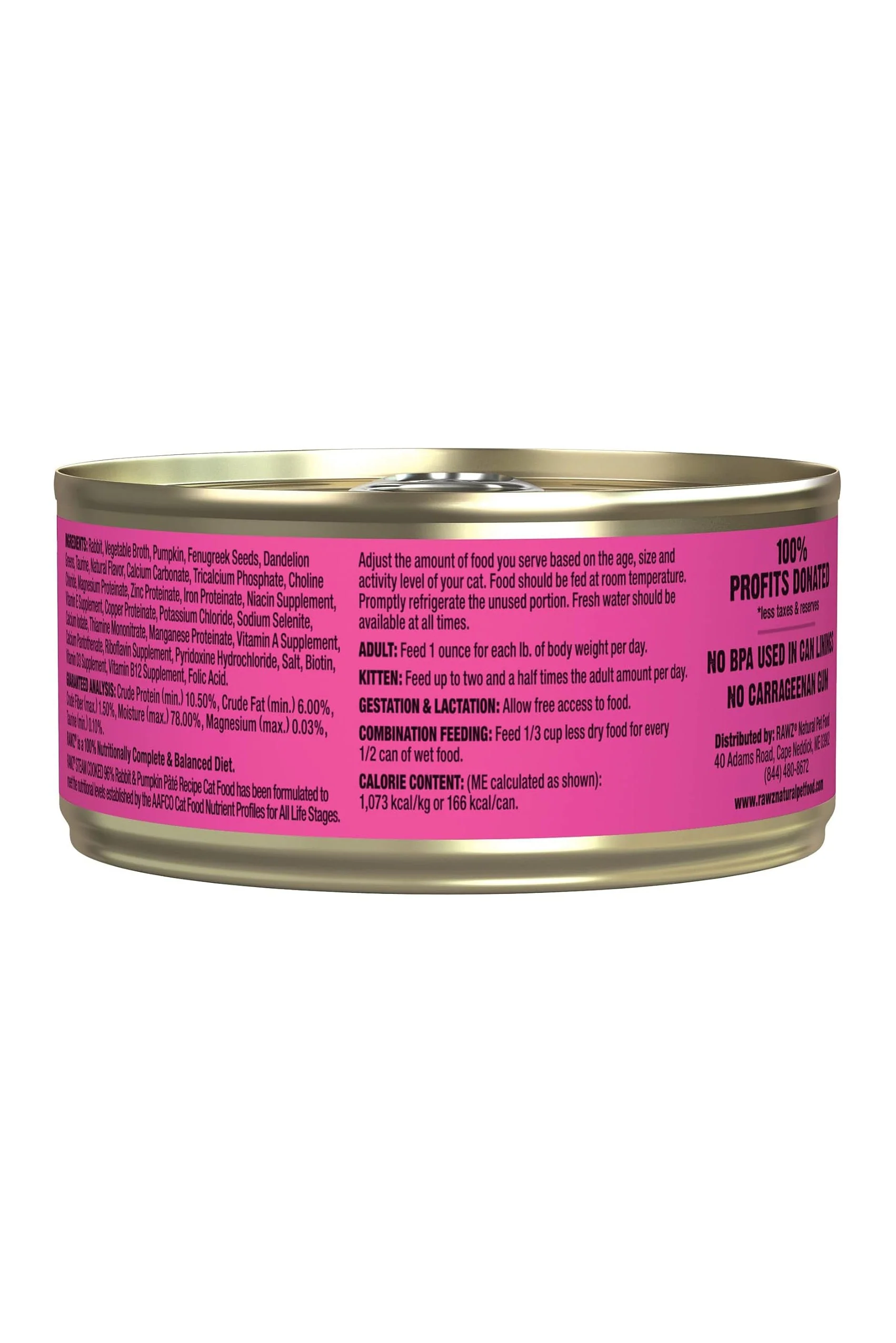 Rawz 96% Rabbit and Pumpkin Pate Wet Cat Food - Image 2