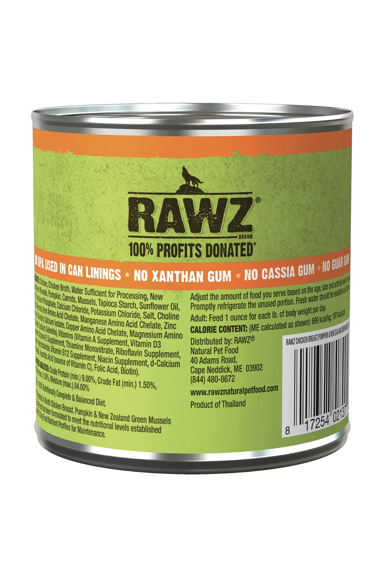 RAWZ Shredded Chicken, Pumpkin, and Green Mussels Wet Dog Food - Image 2