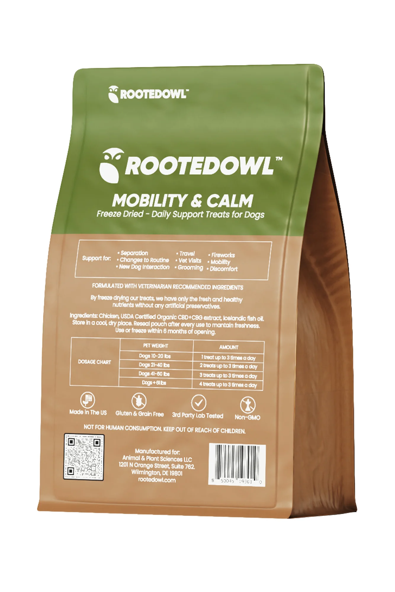 Rooted Owl Mobility and Calm Chicken Dog Treat Supplement - Image 2