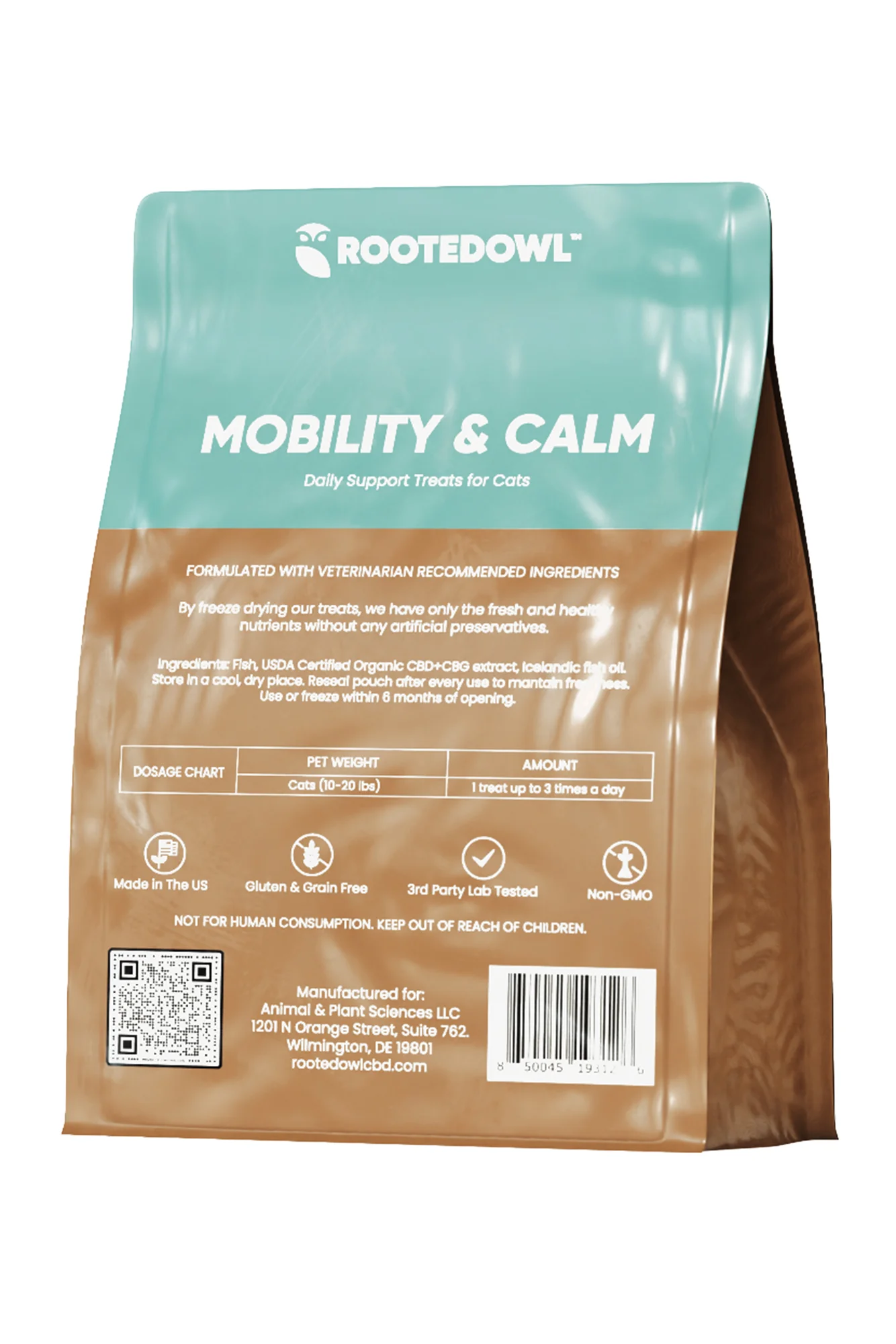 Rooted Owl Mobility and Calm Fish Cat Treat Supplement - Image 2