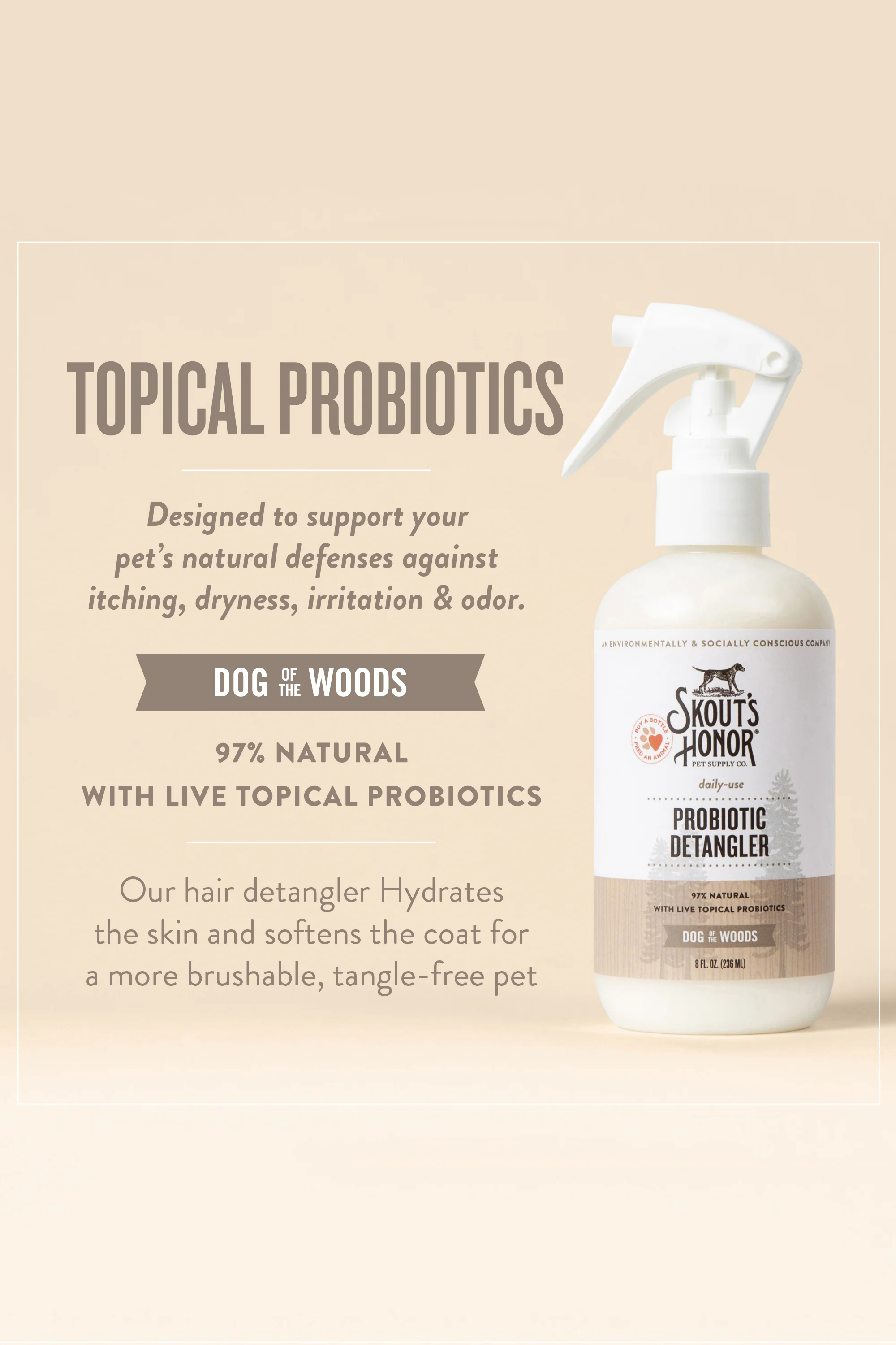 Skout's Honor Probiotic Dog of the Woods Detangler - Image 4
