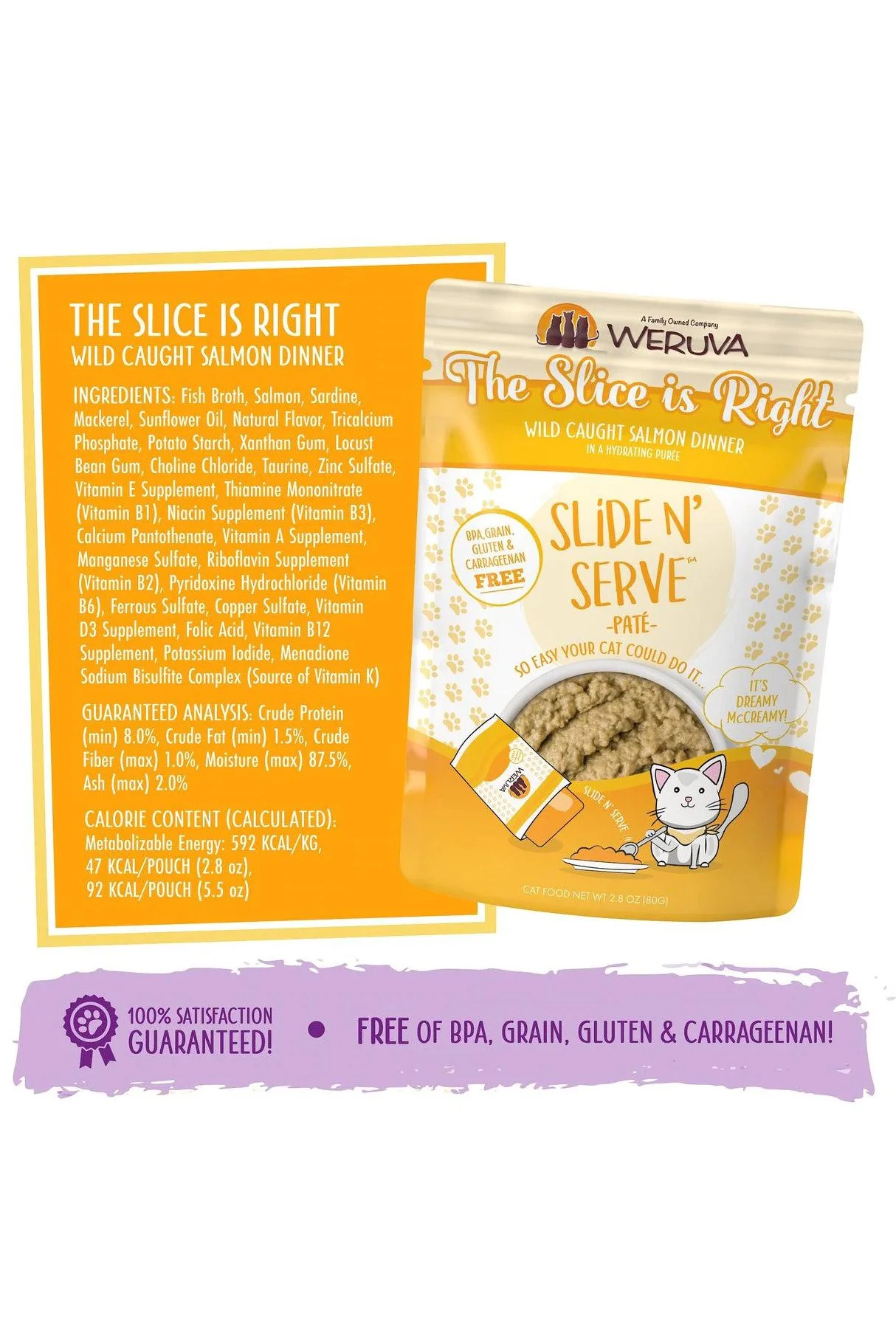 Weruva Slide N' Serve Pate The Slice is Right Puree Wet Cat Food Pouch - Image 2