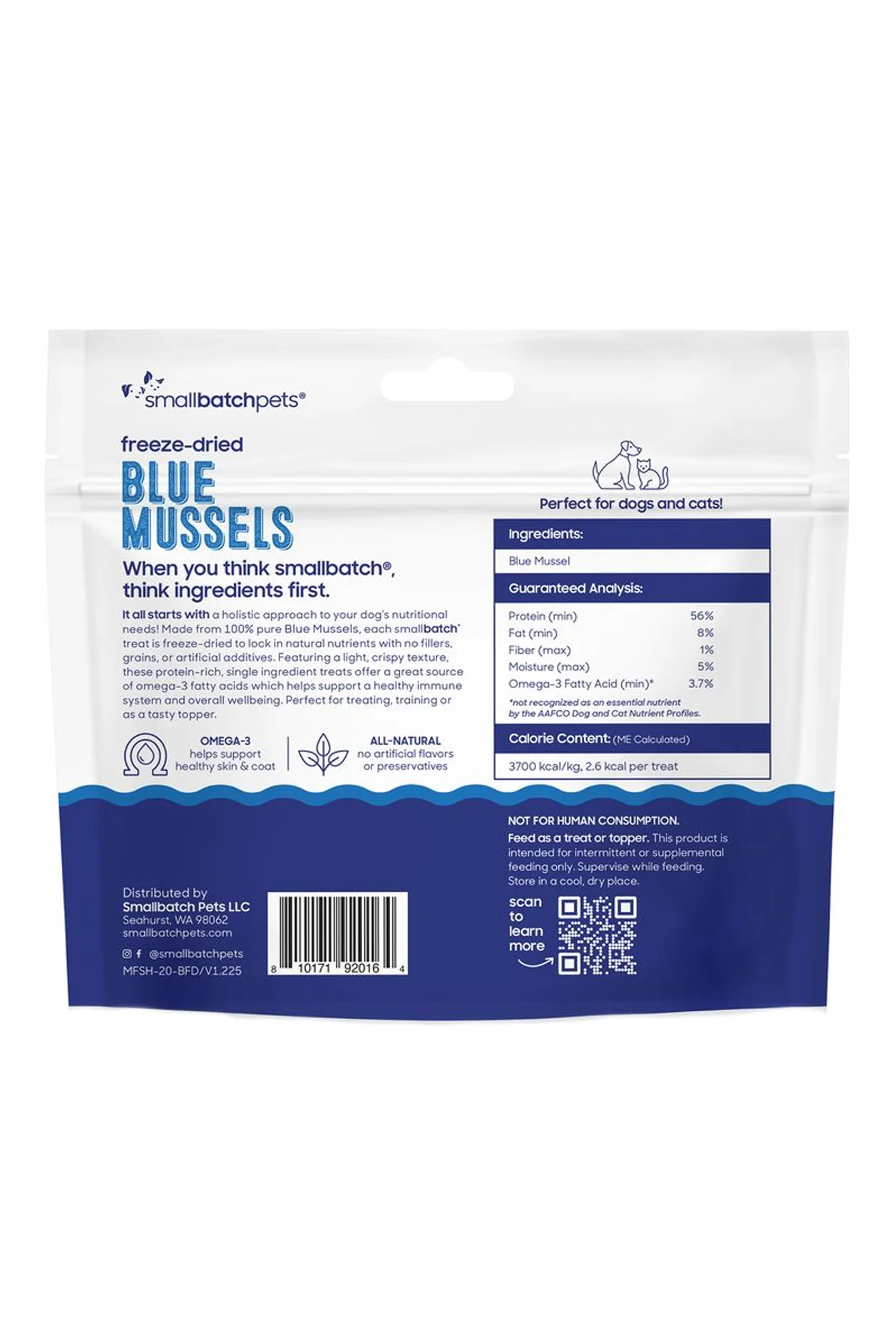 Small Batch Blue Mussels Freeze-Dried Dog and Cat Treats - Image 2