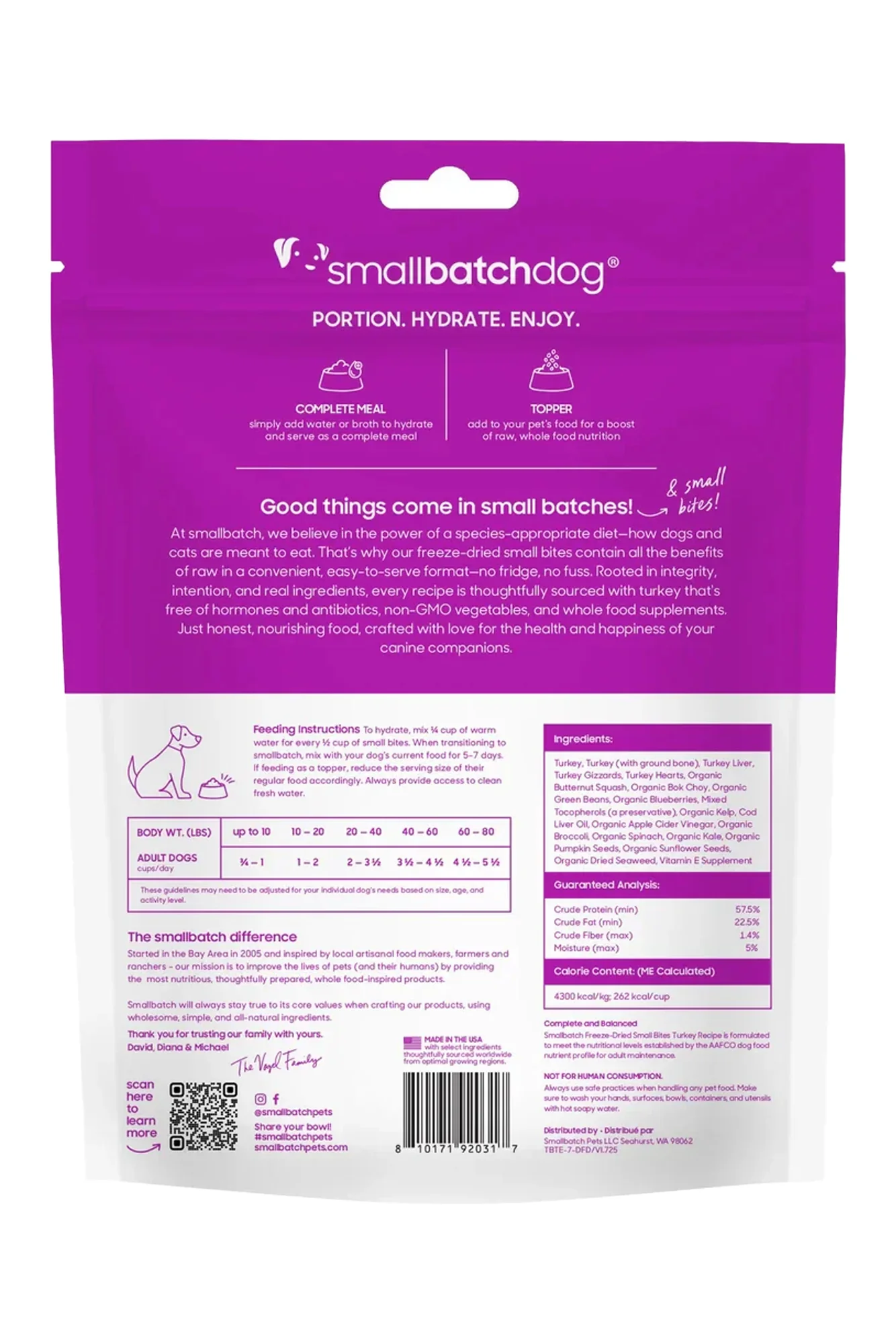 Small Batch Turkey Small Bites Freeze-Dried Dog Food - Image 2