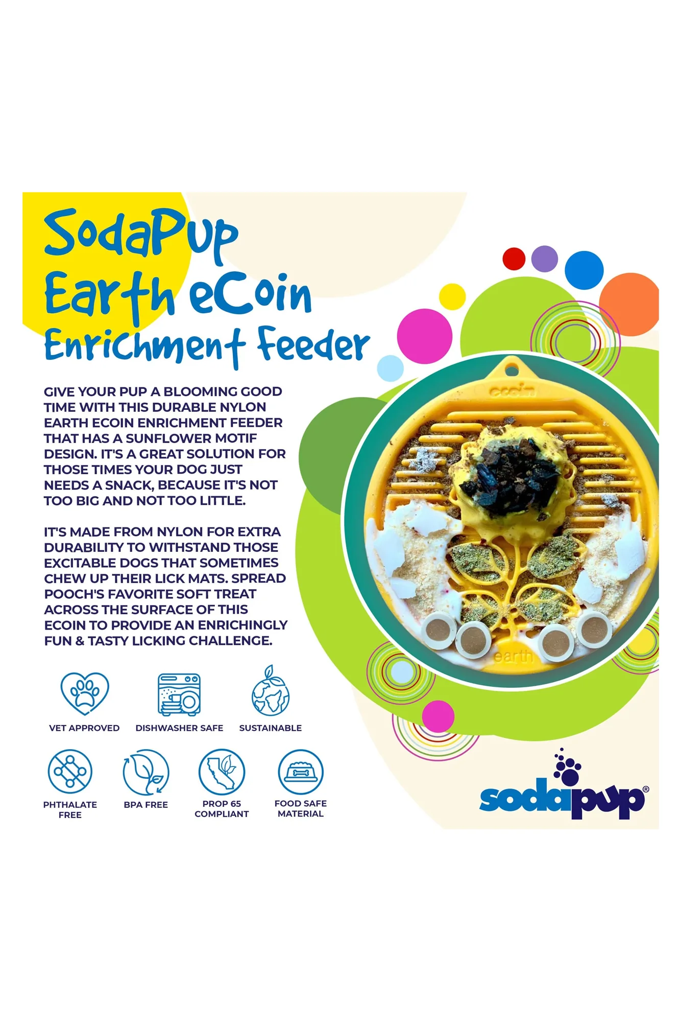 Sodapup Yellow Earth eCoin Durable Feeder - Image 2