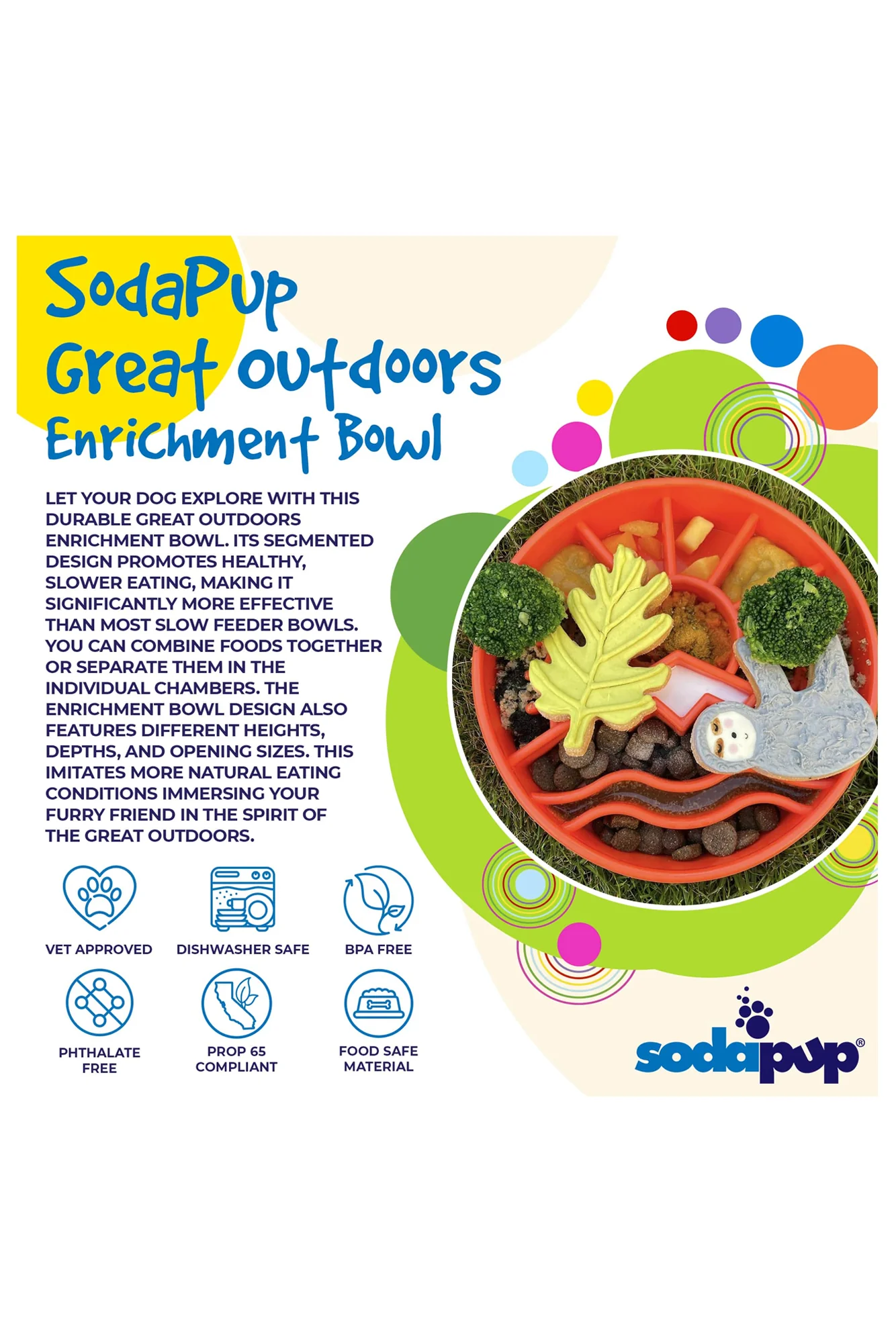 Sodapup Orange Great Outdoors eBowl Slow Feeder Bowl - Image 3