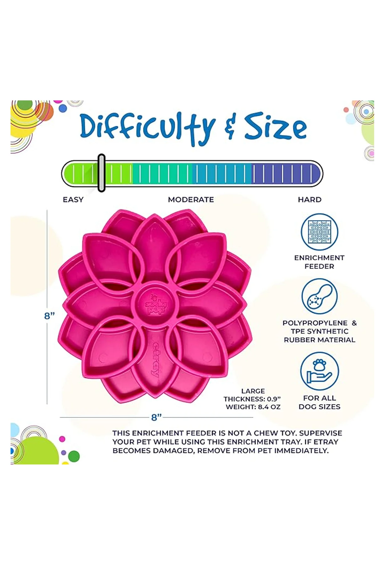 Sodapup Pink Mandala eTray Slow Feeder Tray - Image 4