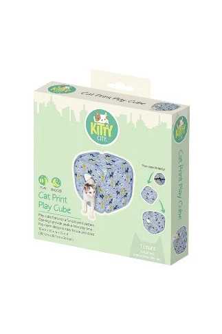 Sportpet Kitty City Blue Cat Print Play Cube - Image 2
