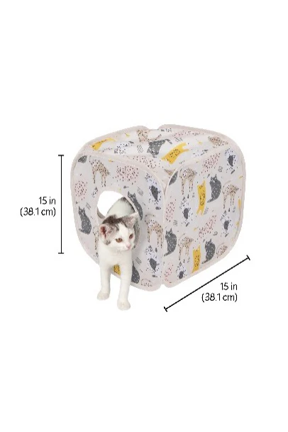 Sportpet Kitty City Pink Cat Print Play Cube - Image 2