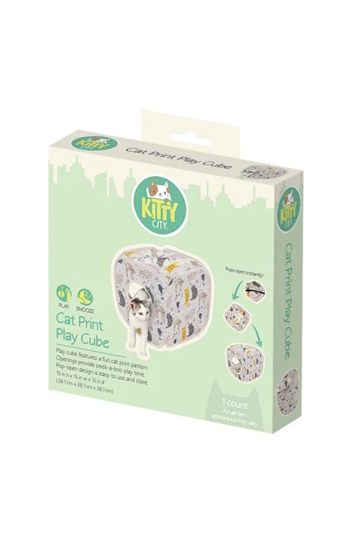 Sportpet Kitty City Pink Cat Print Play Cube - Image 3